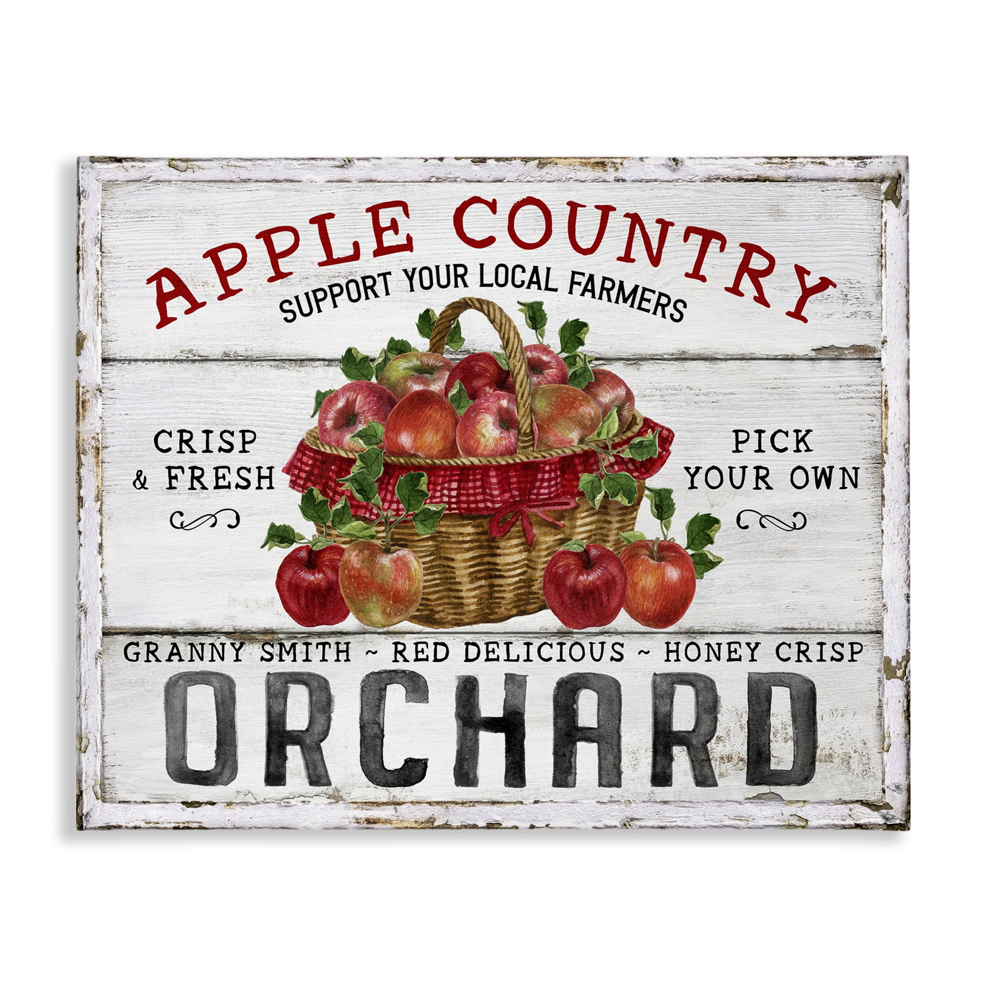 Stupell Industries Rustic Apple Orchard Holiday Painting Gallery Wrapped Canvas Art Prints Wall Art, 30 x 24