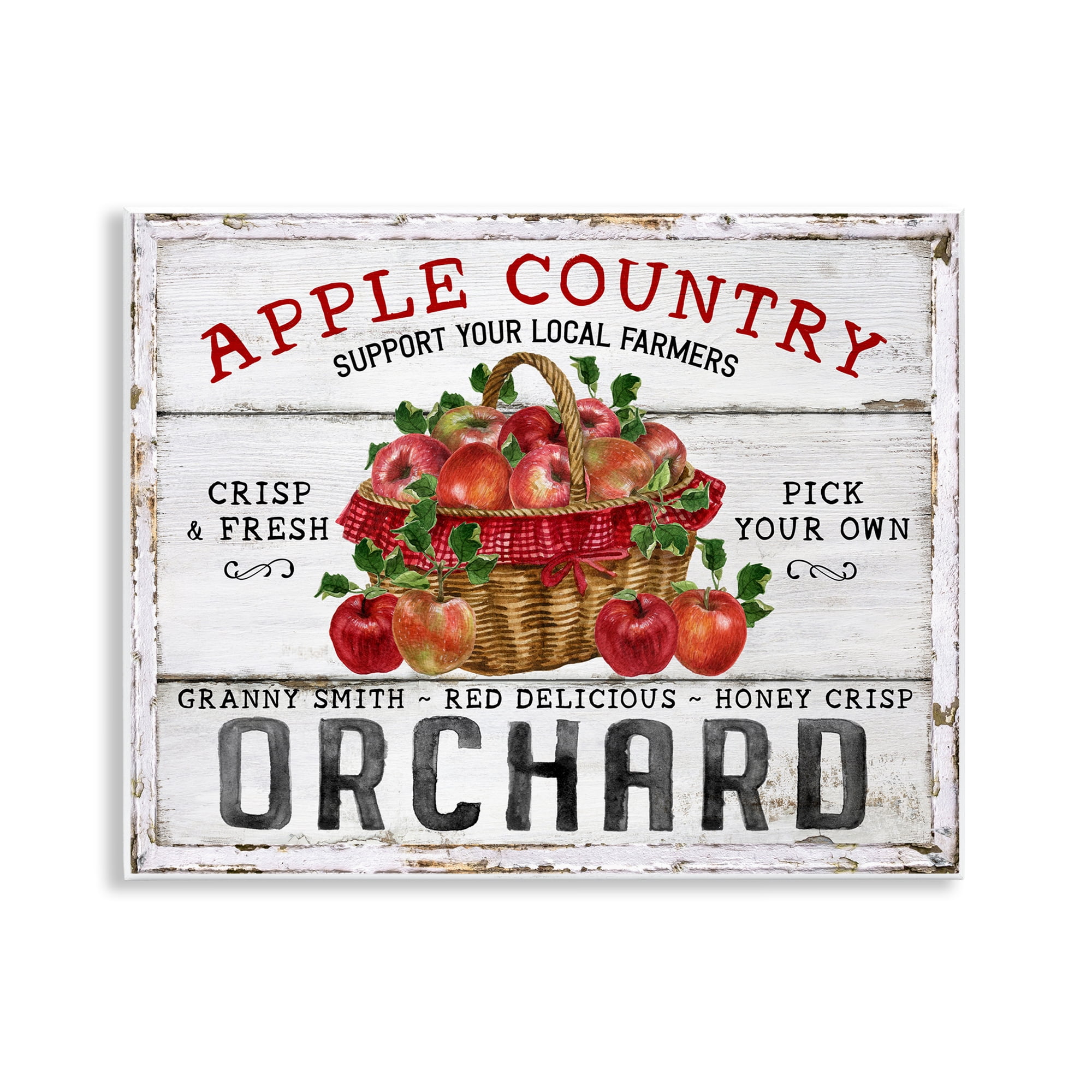 Stupell Industries Rustic Apple Orchard Holiday Painting Unframed Art Prints Wall Art, 14 x 11