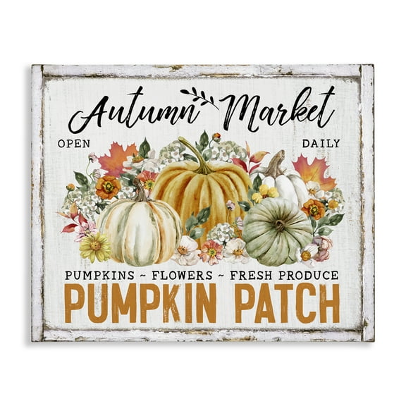 Stupell Industries Rustic Autumn Market Holiday Painting Gallery Wrapped Canvas Art Prints Wall Art, 20 x 16