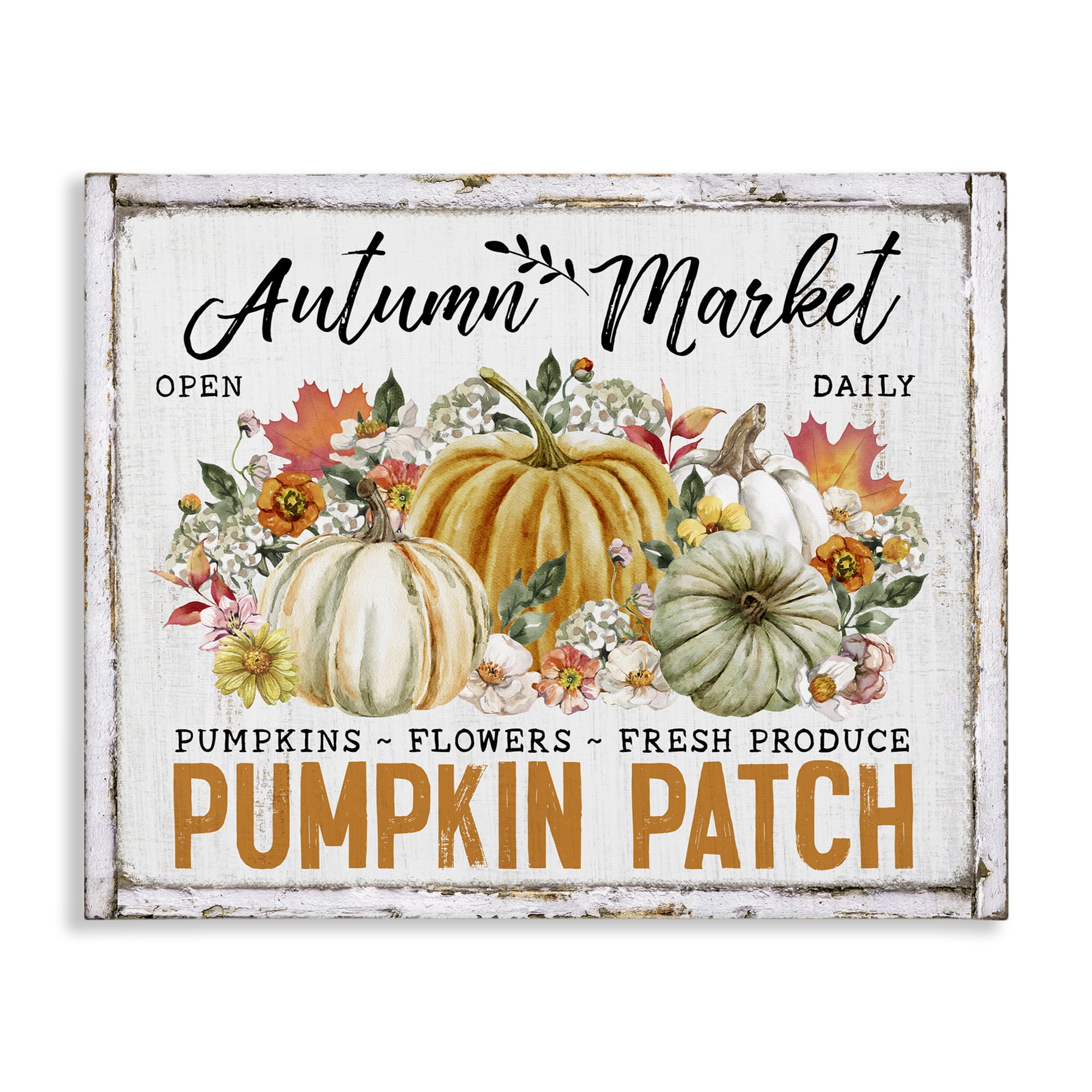 Stupell Industries Rustic Autumn Market Holiday Painting Gallery Wrapped Canvas Art Prints Wall Art, 30 x 24