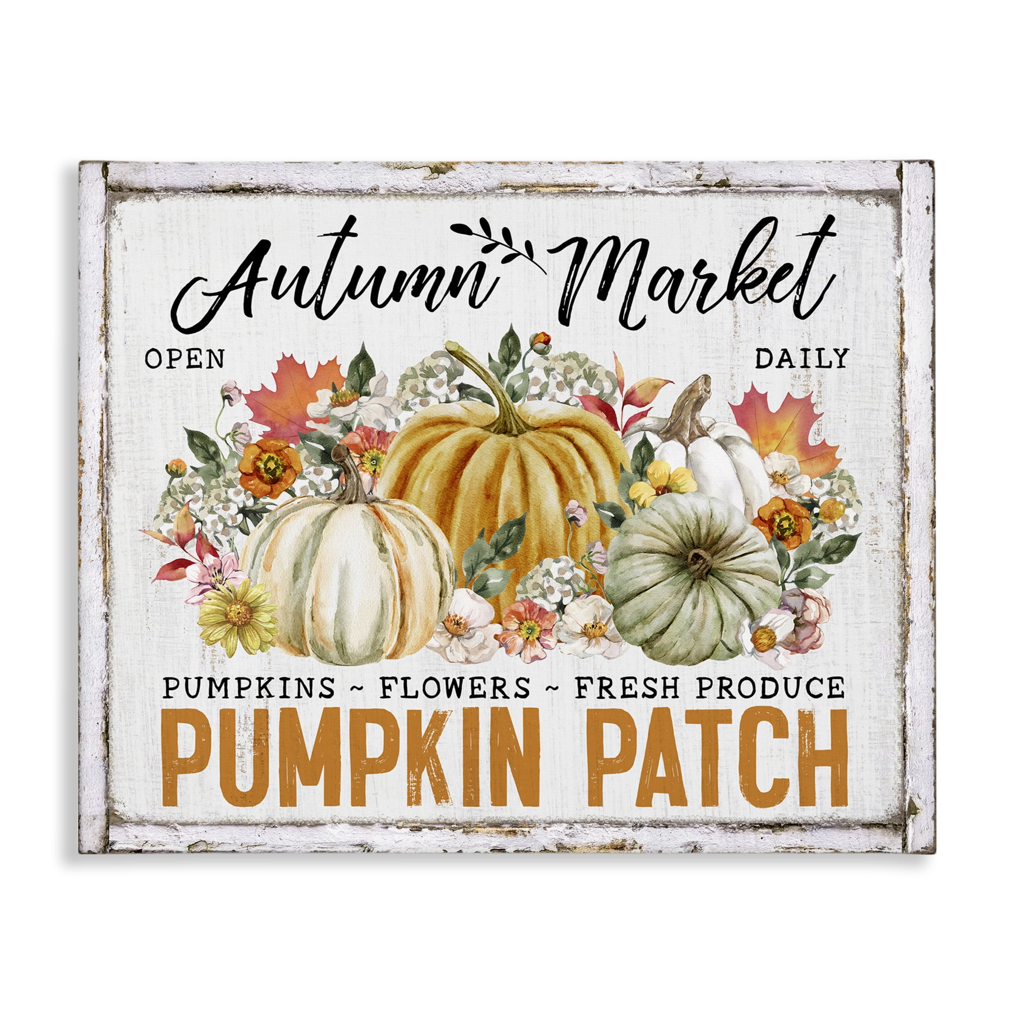 Stupell Industries Rustic Autumn Market Holiday Painting Gallery Wrapped Canvas Art Prints Wall Art, 48 x 36