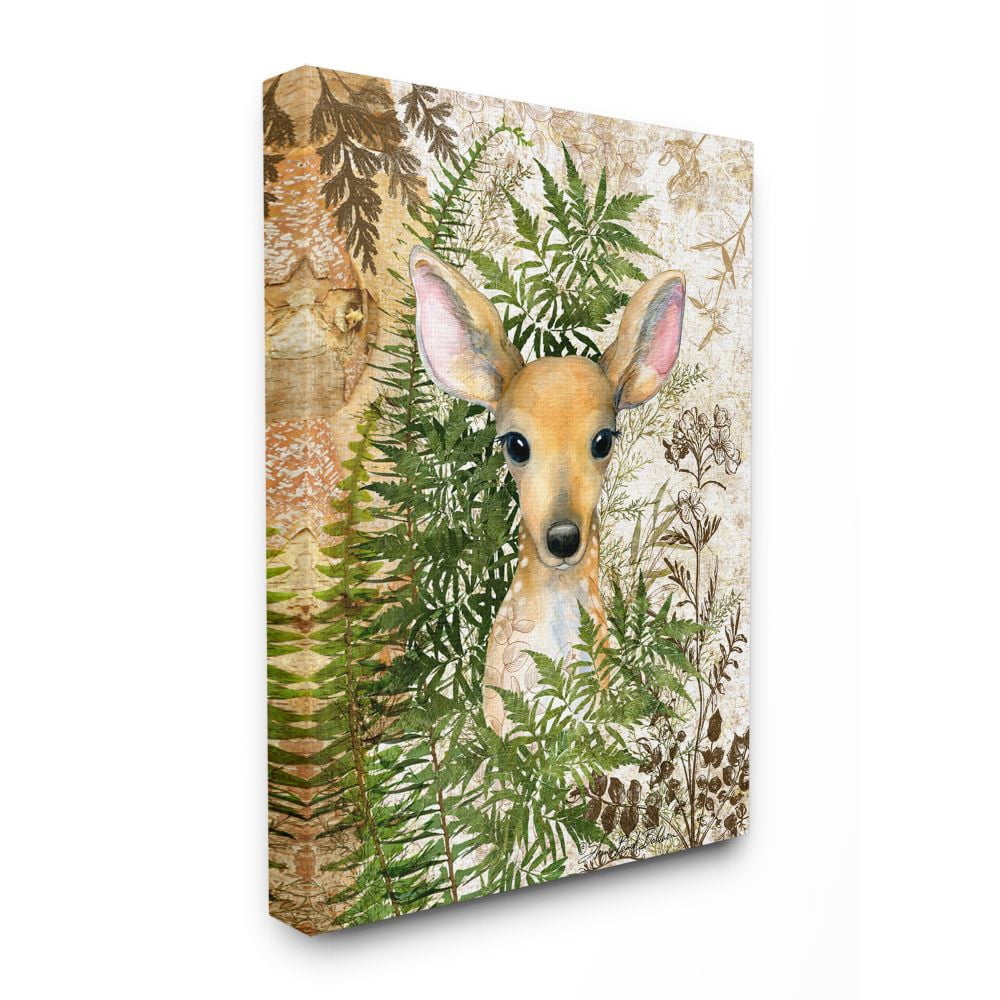 Stupell Industries Rustic Baby Fawn Children's Forest Animal Illustration Canvas Wall Art Design by Sherri Buck Baldwin