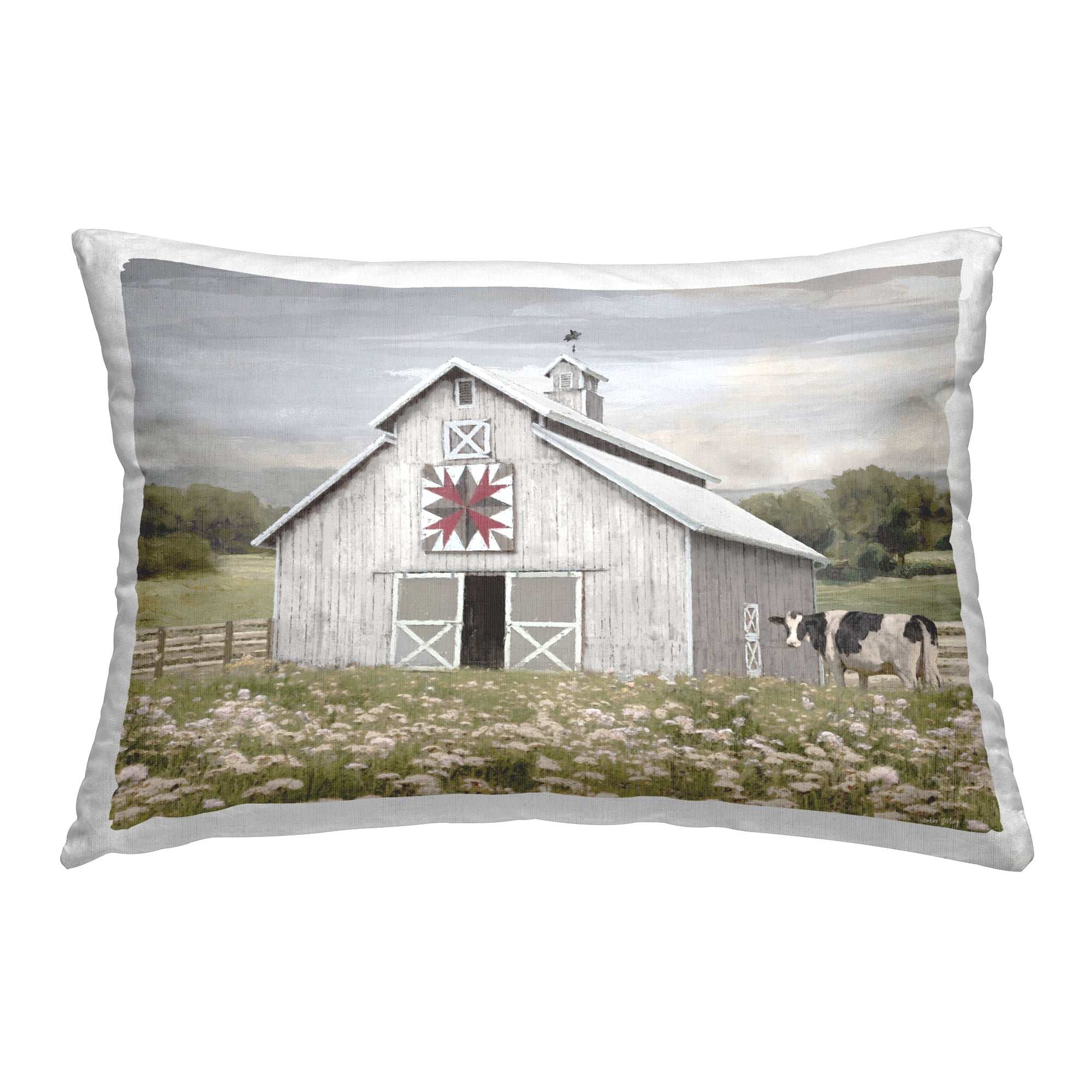 Stupell Industries Rustic Barn Meadow Decorative Printed Throw Pillow Design by Amber Sterling.