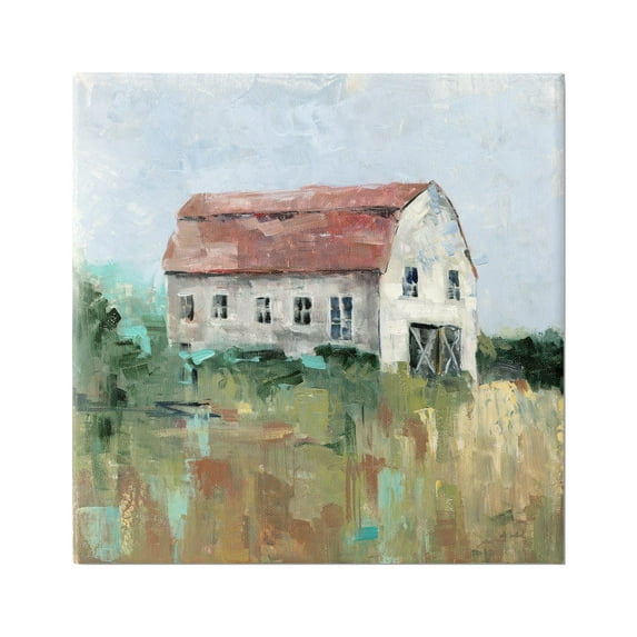 Stupell Industries Rustic Barn Painting Landscape Painting Gallery Wrapped Canvas Art Print Wall Art, 36 x 36