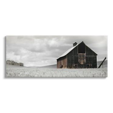 Stupell Industries Rustic Barn Scene Landscape Photography Gallery Wrapped Canvas Art Print Wall Art, 24 x 10