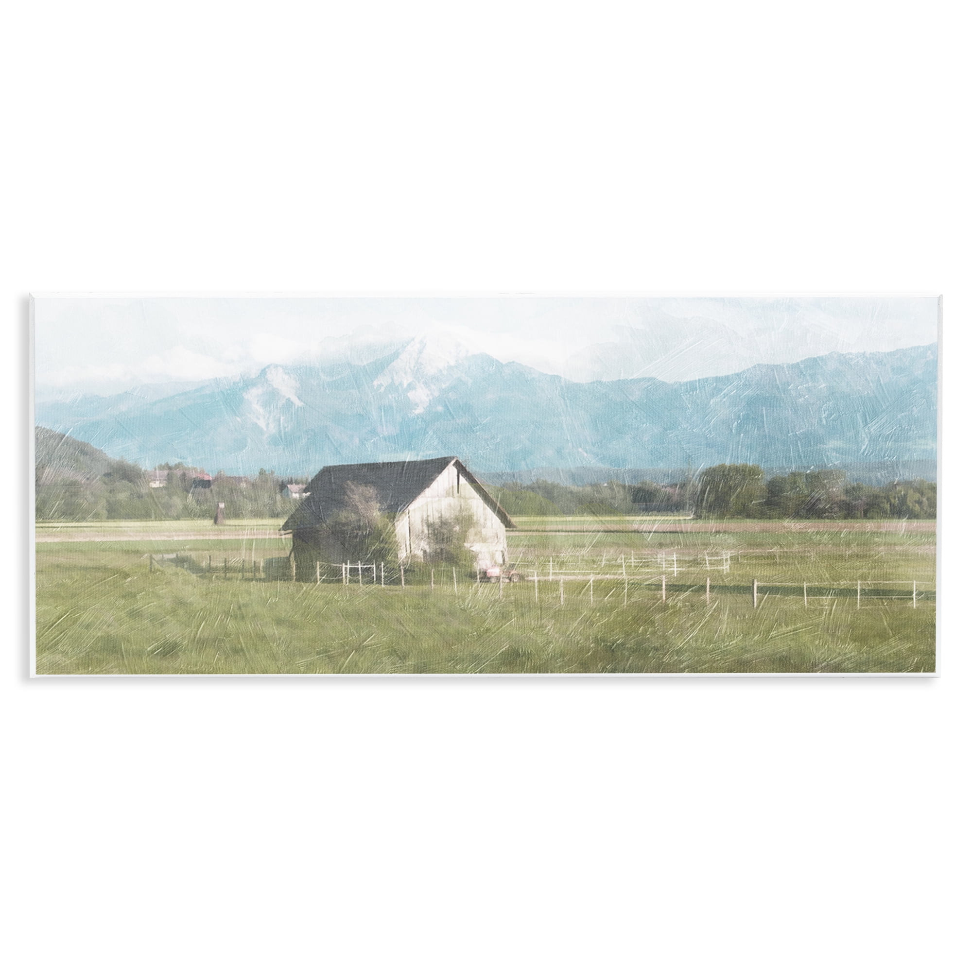 Stupell Industries Rustic Barn & Tractor Landscape & Nature Painting Unframed Art Print Wall Art, 17 x 7