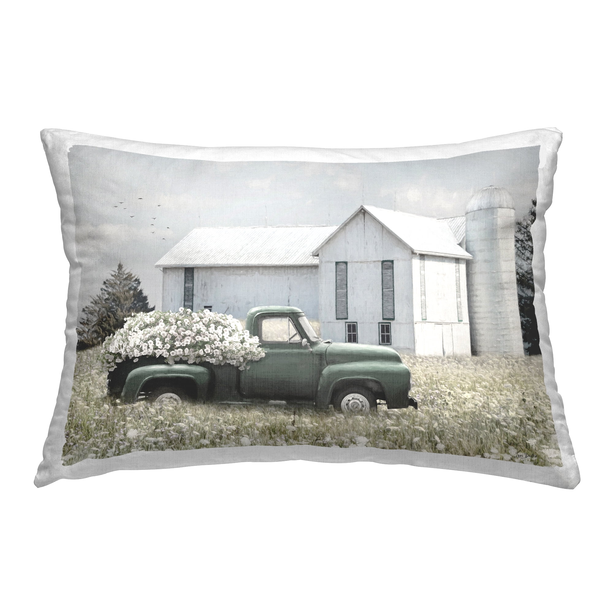 Stupell Industries Rustic Barn & Truck Decorative Printed Throw Pillow Design by Lori Deiter.