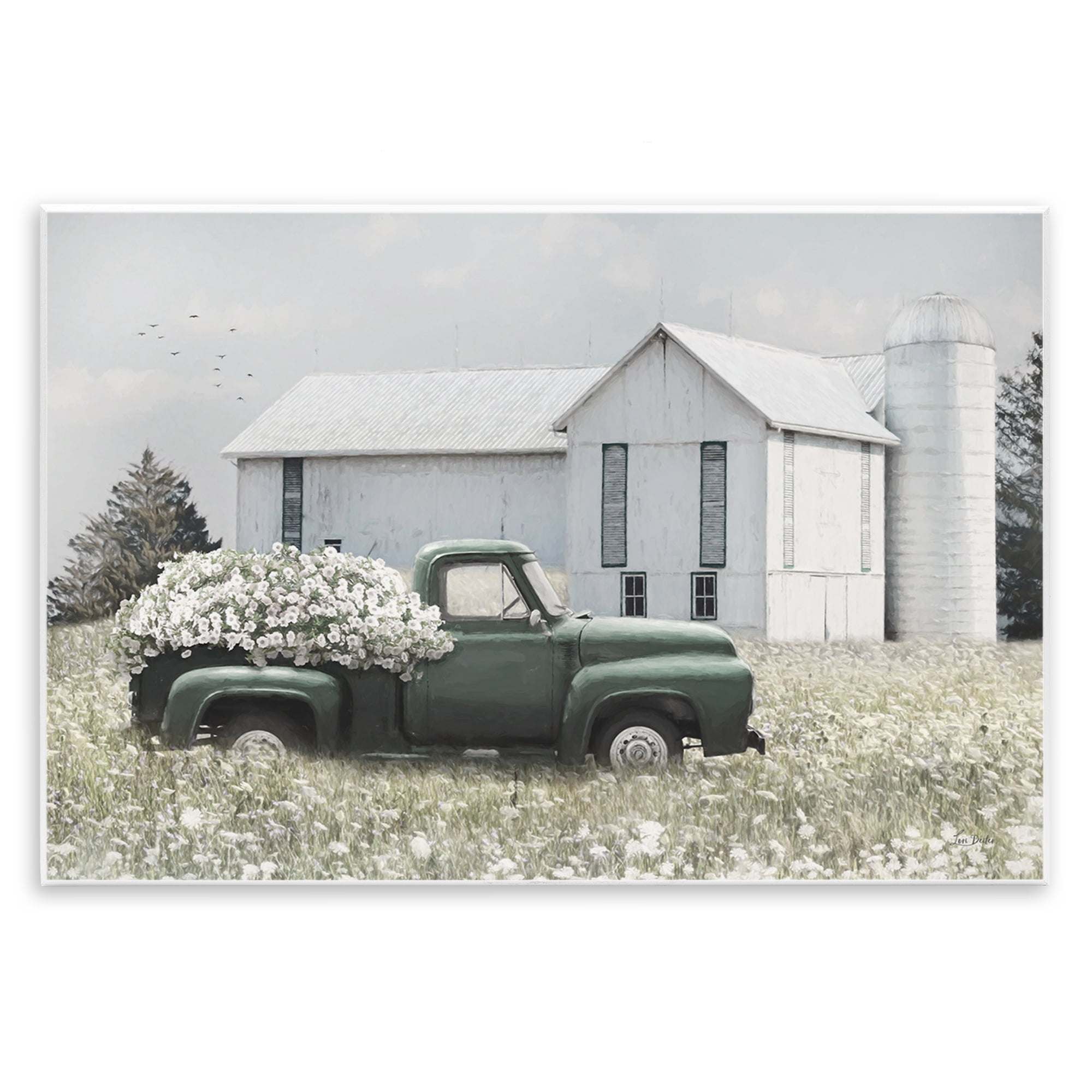 Stupell Industries Rustic Barn & Truck Plants & Flowers Photography Unframed Art Print Wall Art, 19 x 13