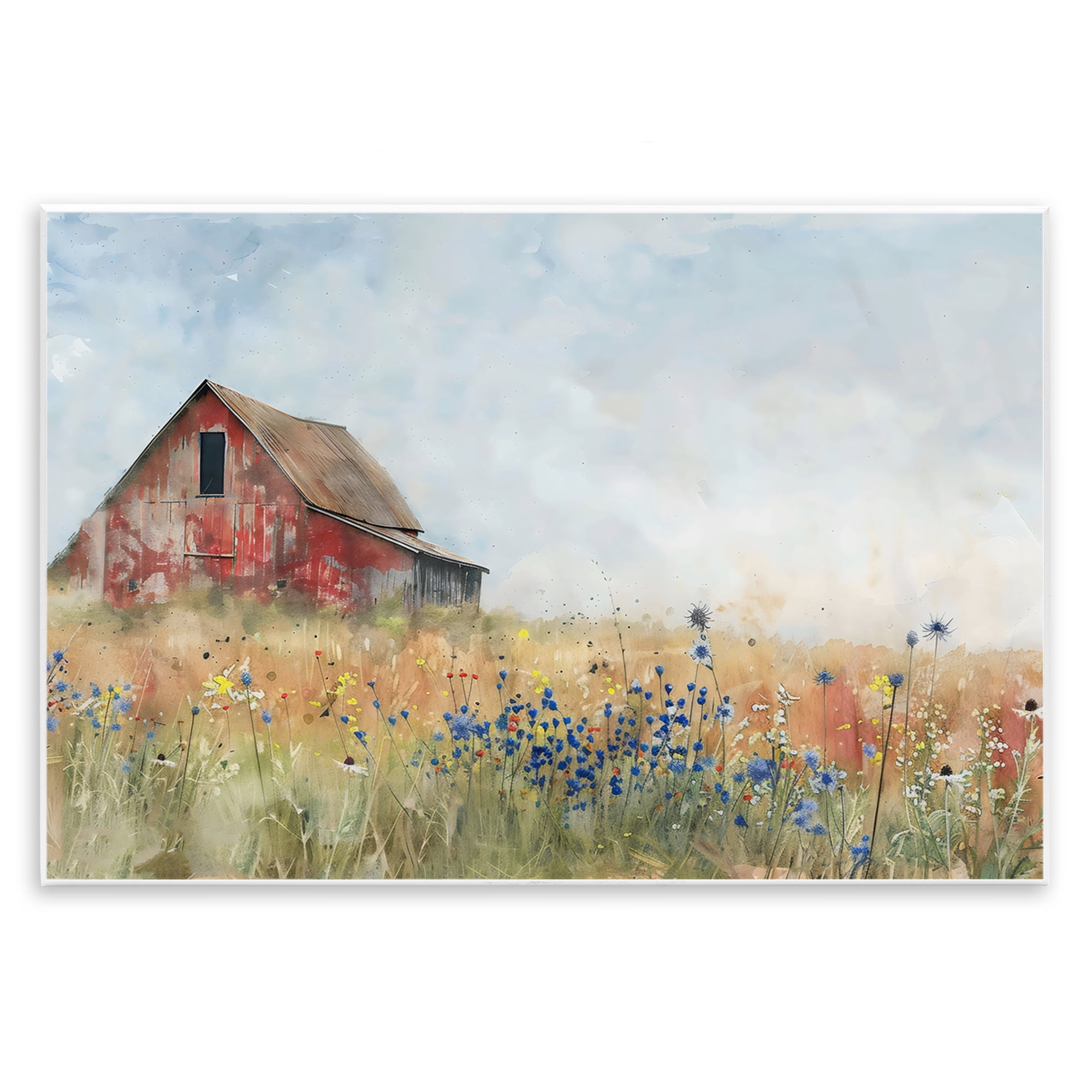 Stupell Industries Rustic Barn in Colorful Meadow Wall Plaque Art, design by Creative Studio