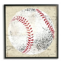 Stupell Industries Rustic Baseball Sports Sports Painting Black Framed Art Print Wall Art, 12 x 12