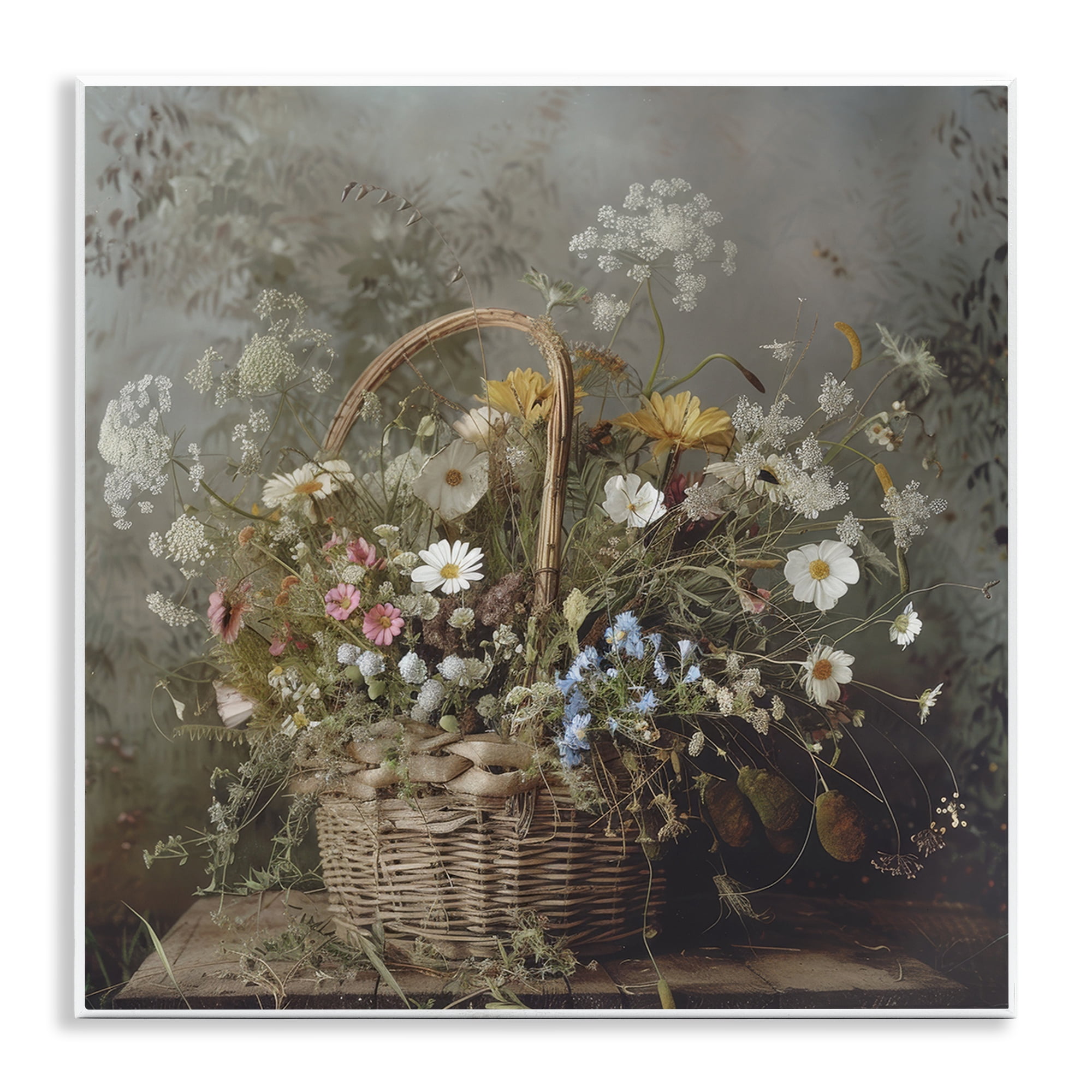 Stupell Industries Rustic Basket with Flowers Wall Plaque Art, design by Lazar Studio