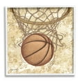 thumbnail image 1 of Stupell Industries Rustic Basketball in Hoop Sports Painting White Framed Art Print Wall Art, 12 x 12, 1 of 9