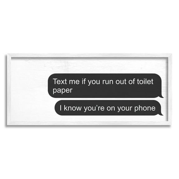 Stupell Industries Rustic Bathroom Humor Graphic Art White Framed Art Print Wall Art, Design by Daphne Polselli