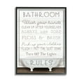 thumbnail image 1 of Stupell Industries Rustic Bathroom Rules Tub Typography Painting Black Framed Art Print Wall Art, 24 x 30, 1 of 9