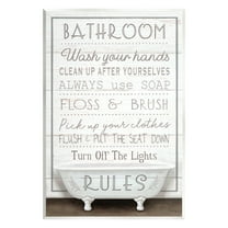 Stupell Industries Rustic Bathroom Rules Tub Typography Painting Unframed Art Print Wall Art, 10 x 15