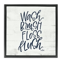 Stupell Industries Rustic Bathroom Rules Typography Painting Black Floater Framed Canvas Art Print Wall Art, 18 x 18