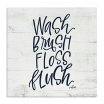 Stupell Industries Rustic Bathroom Rules Typography Painting Gallery Wrapped Canvas Art Print Wall Art, 17 x 17