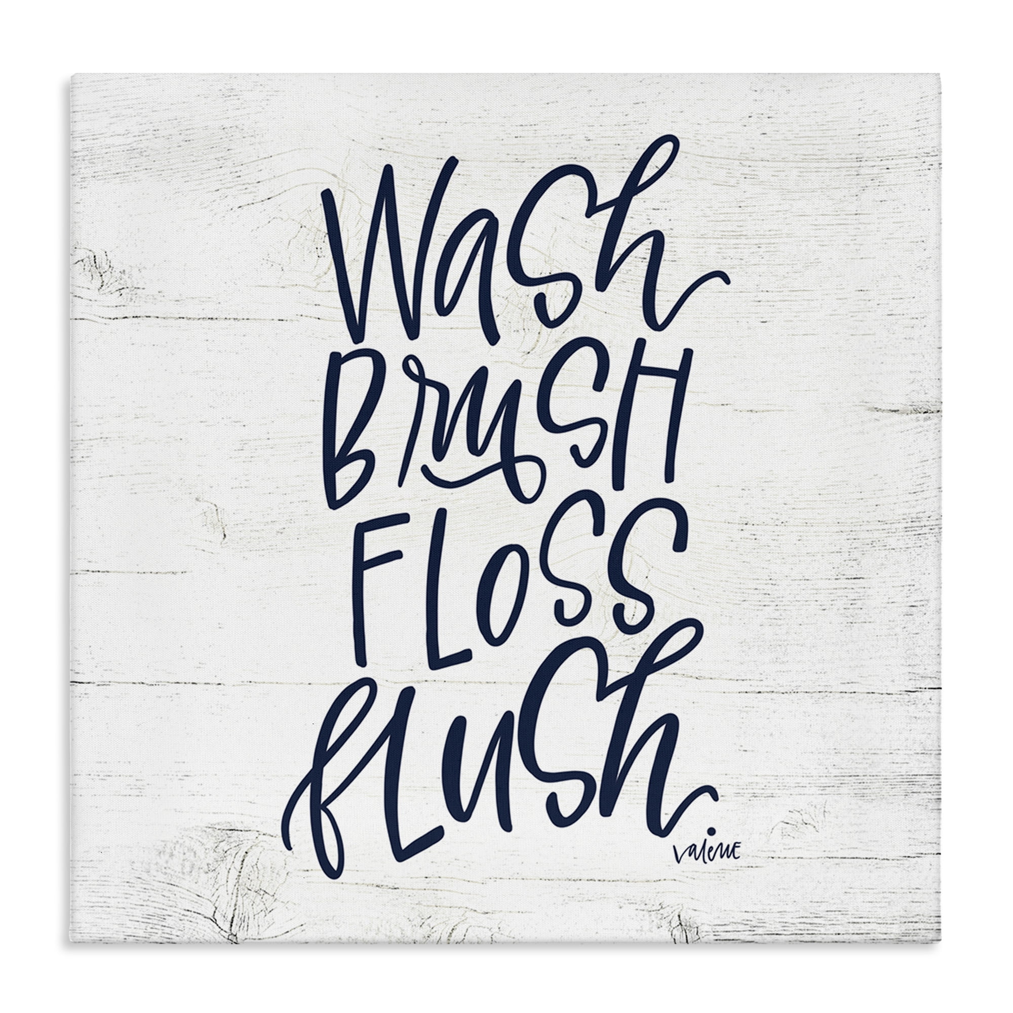 Stupell Industries Rustic Bathroom Rules Typography Painting Gallery Wrapped Canvas Art Print Wall Art, 30 x 30
