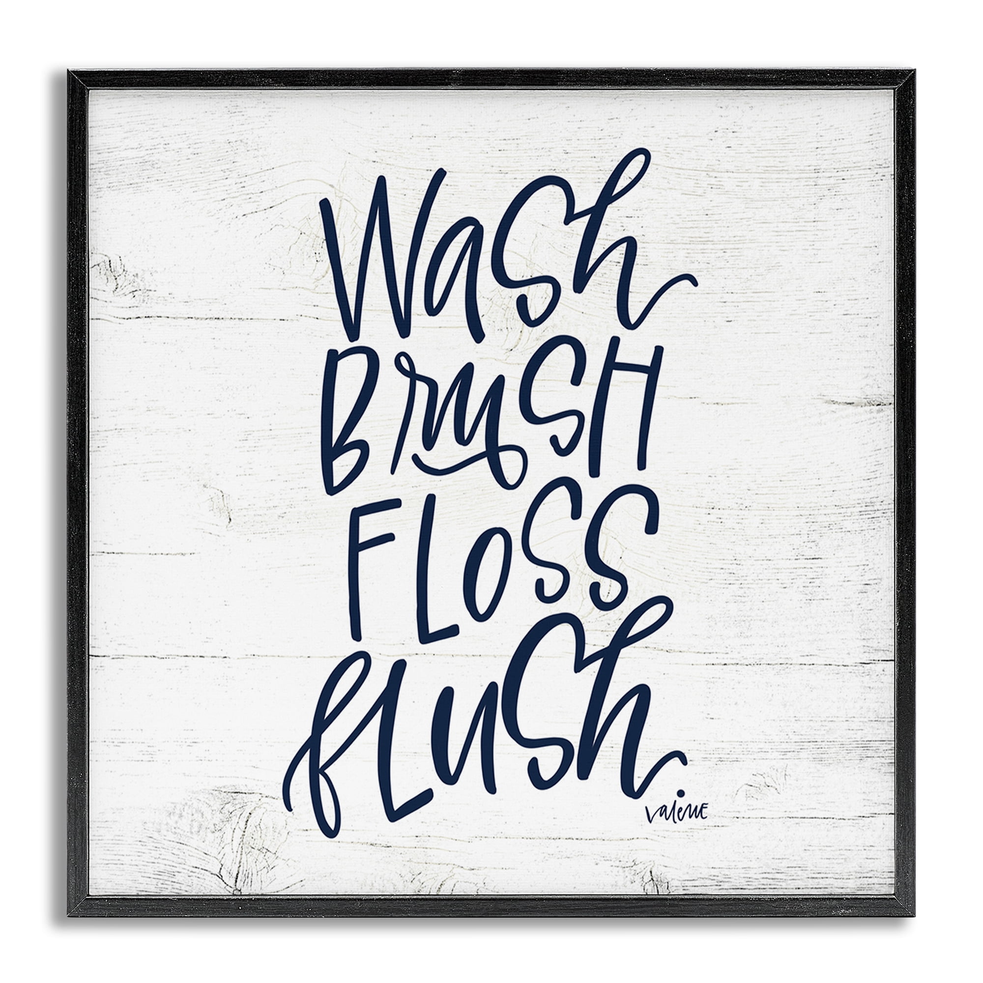Stupell Industries Rustic Bathroom Rules Typography Painting Gray Framed Art Print Wall Art, 12 x 12