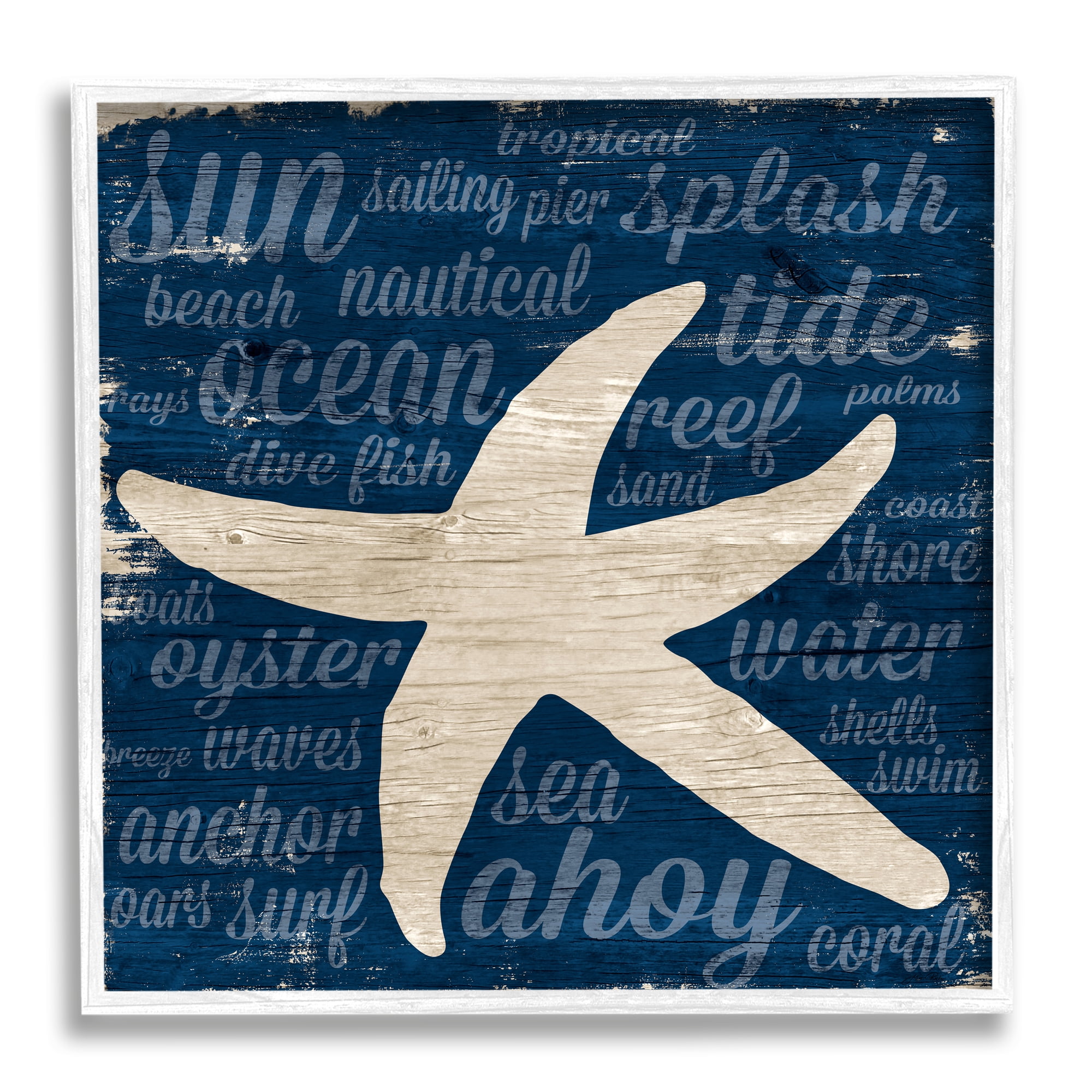 Stupell Industries Rustic Beach Starfish Aquatic Animal Fun Nautical Phrases, 17 x 17, Design by Gina Ritter