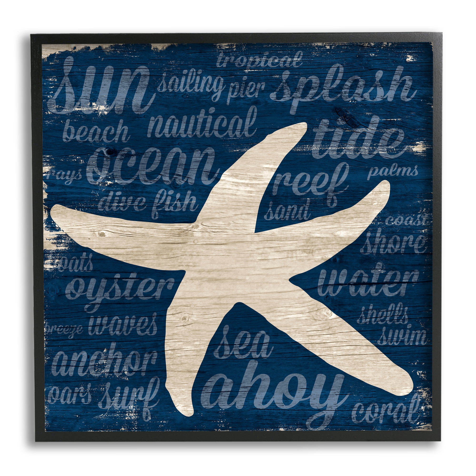 Stupell Industries Rustic Beach Starfish Aquatic Animal Fun Nautical Phrases, 17 x 30, Design by Gina Ritter