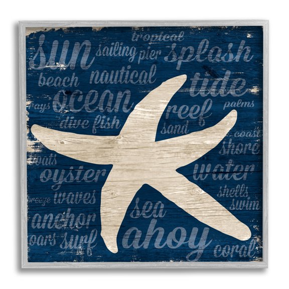 Stupell Industries Rustic Beach Starfish Aquatic Animal Fun Nautical Phrases, 24 x 24, Design by Gina Ritter