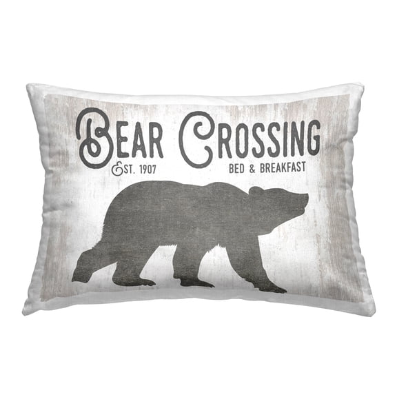 Stupell Industries Rustic Bear Crossing Decorative Printed Throw Pillow, 14 x 20