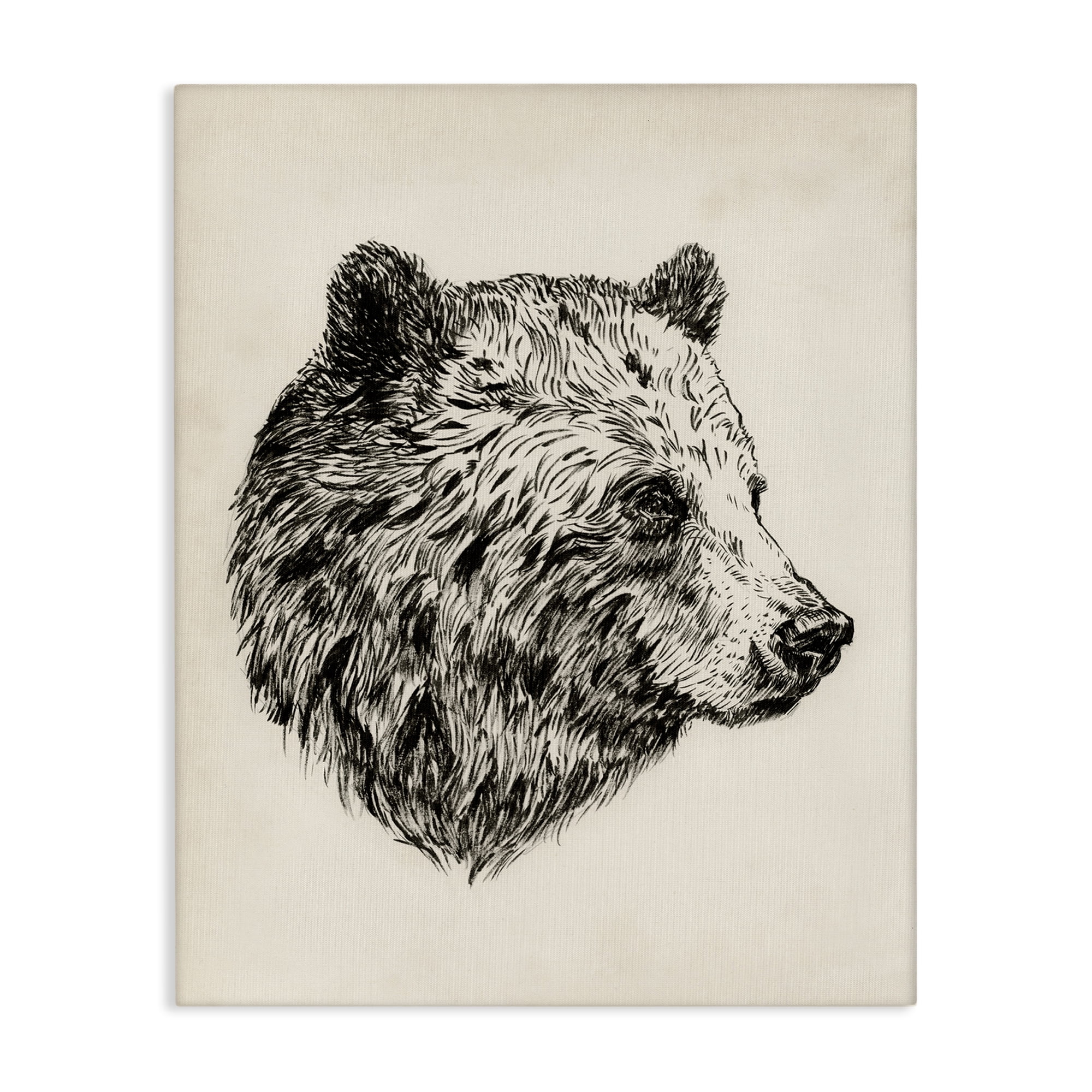 Stupell Industries Rustic Bear Drawing Animals & Insects Drawing Gallery Wrapped Canvas Art Print Wall Art, 30 x 40