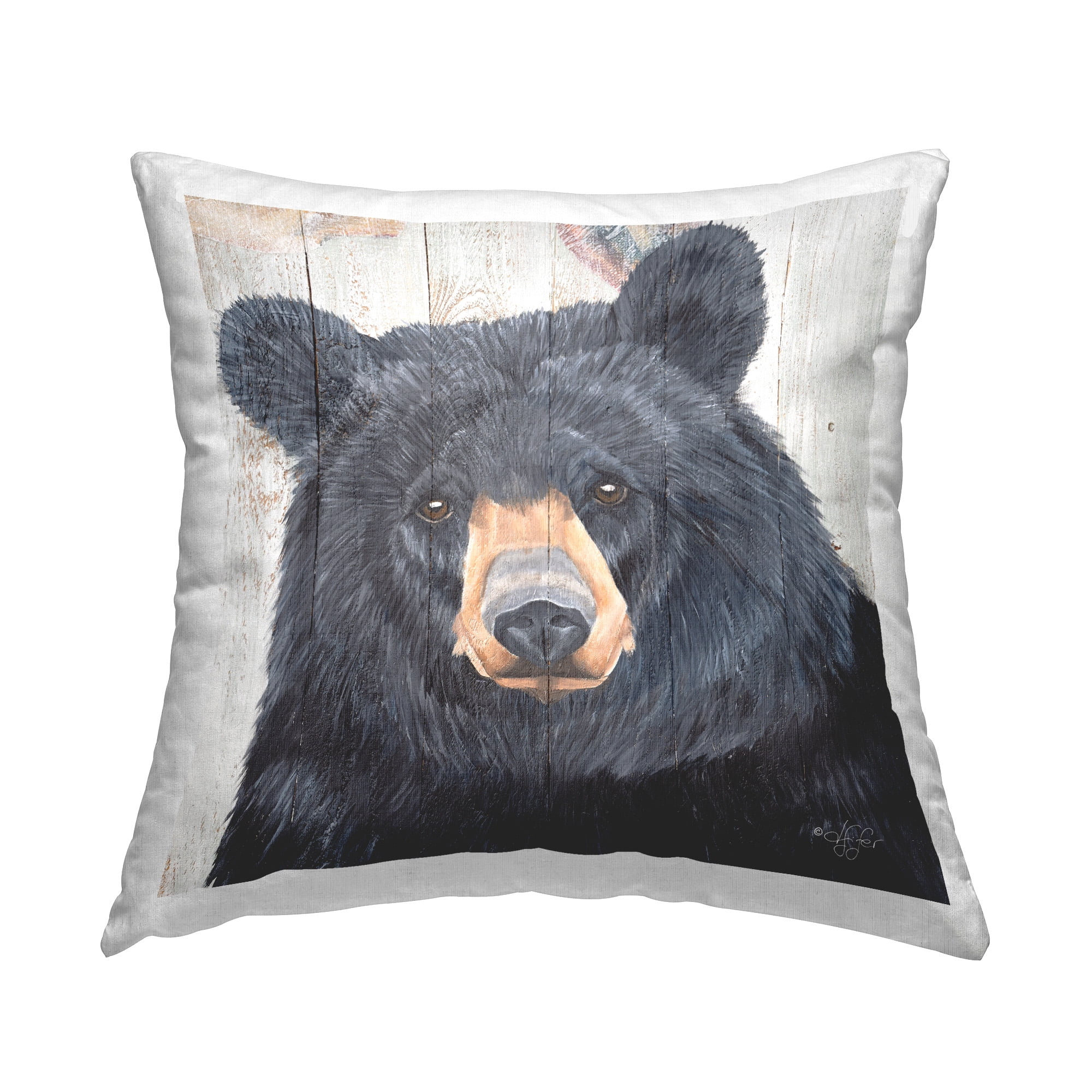 Stupell Industries Rustic Bear Face Decorative Printed Throw Pillow Design by Diane Fifer