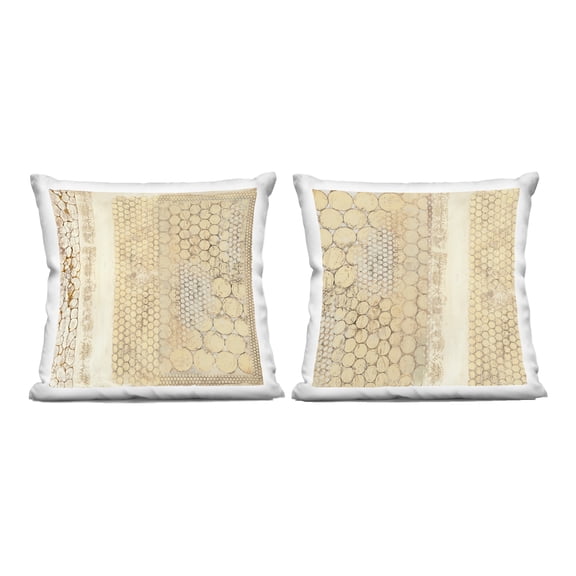 Stupell Ind - Rustic Beige Geometric Pattern 2pc Indoor Pillow Set by Laura Van Horne
