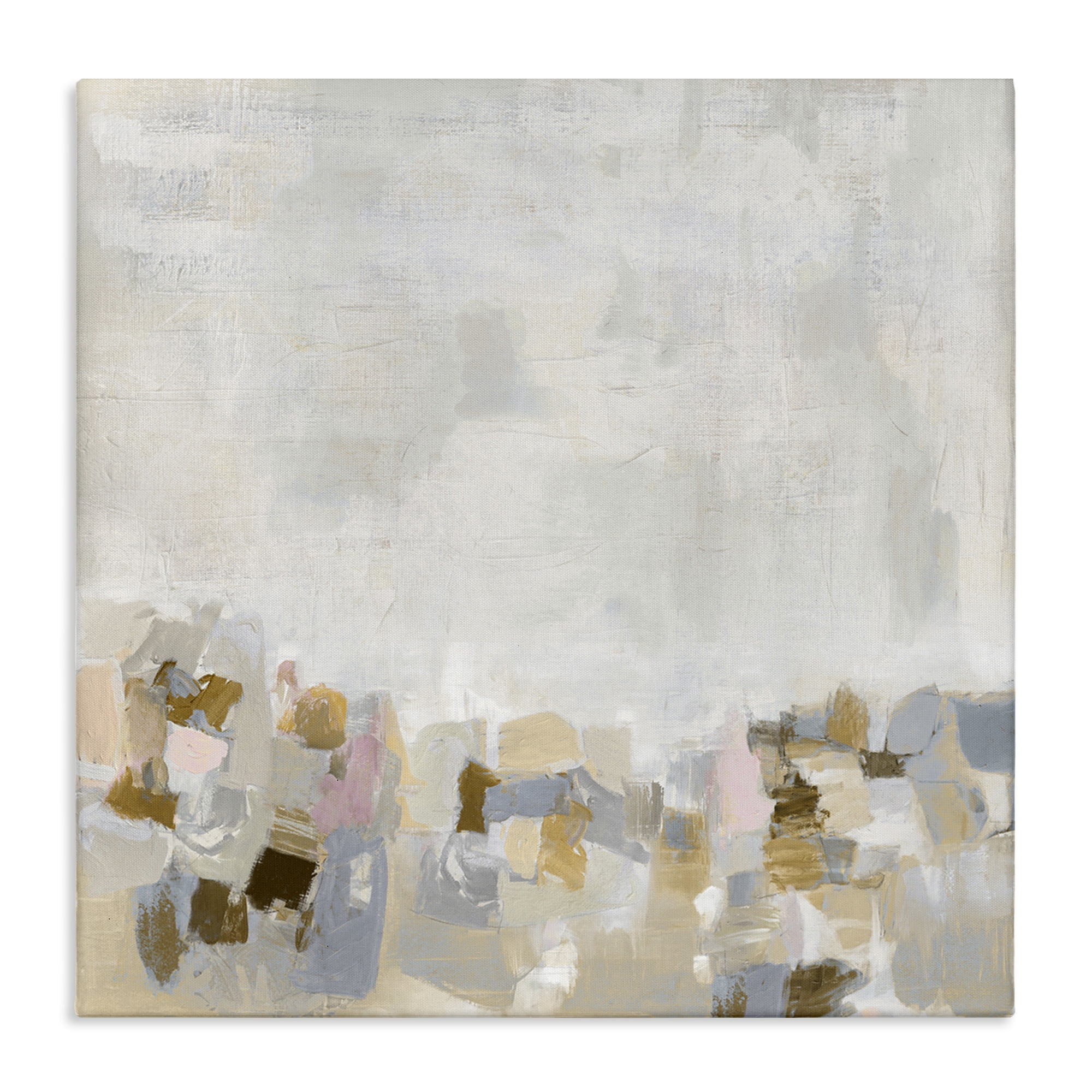 Stupell Industries Rustic Beige & Grey Abstract Painting Gallery Wrapped Canvas Art Print Wall Art, 30 x 30