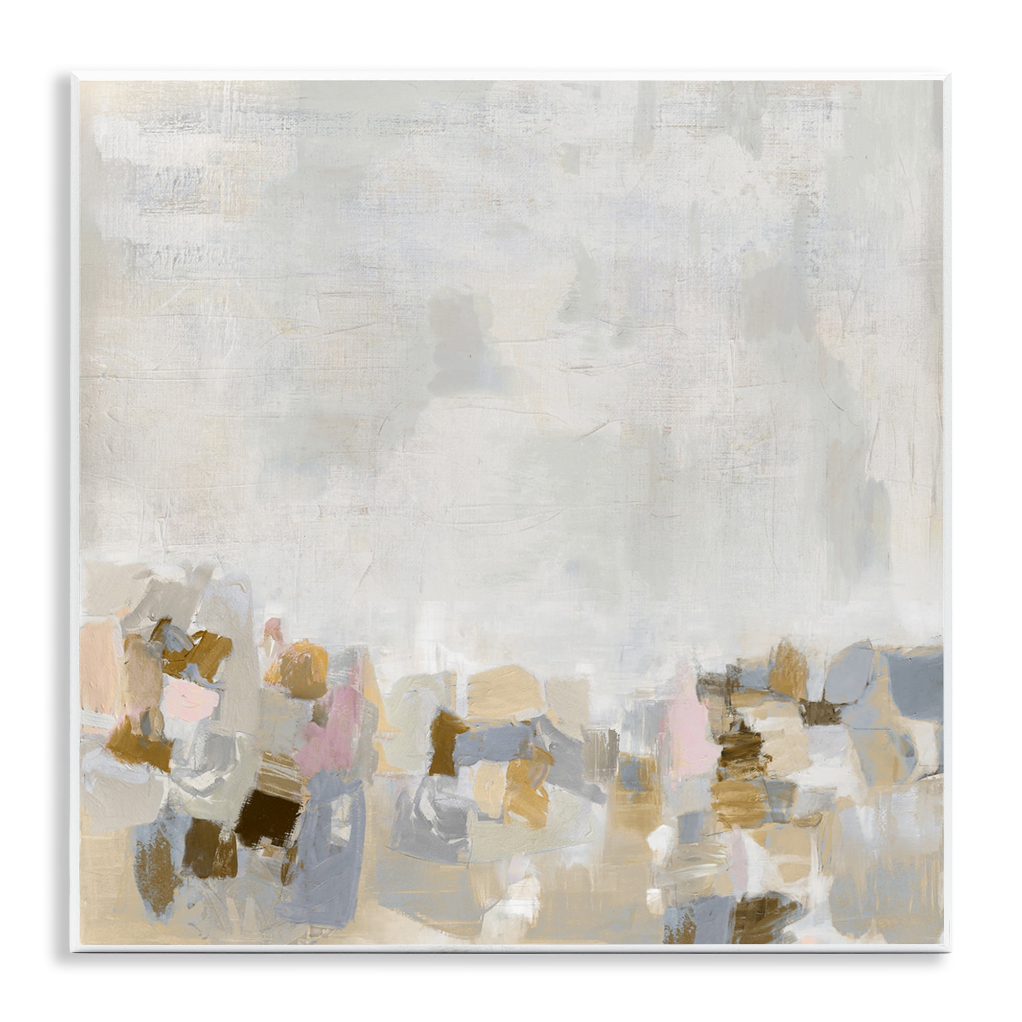 Stupell Industries Rustic Beige & Grey Abstract Painting Unframed Art Print Wall Art, 12 x 12