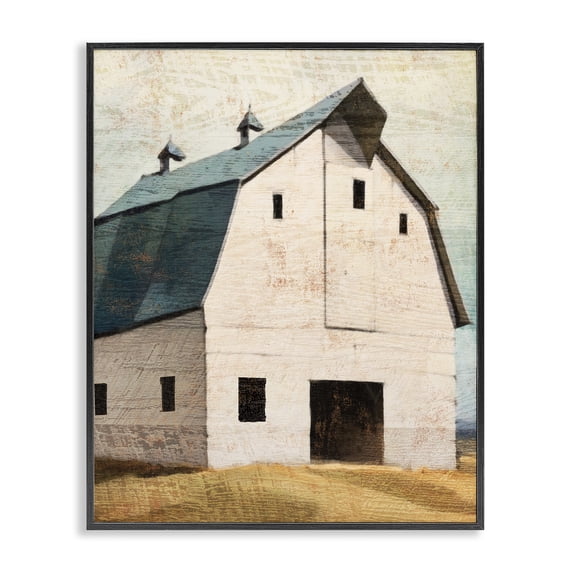 Stupell Industries Farmhouse Rustic Big Barn Blue Black Framed Giclee Art, 11 x 14, by Susan Jill