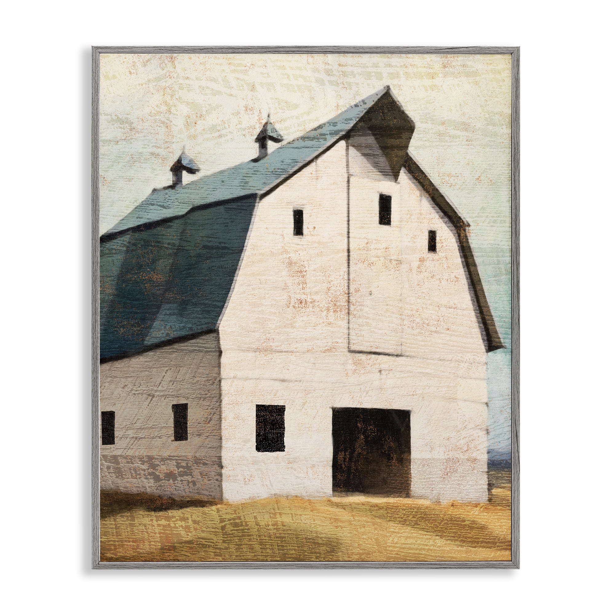 Stupell Industries Rustic Big Barn Blue Gray Framed Giclee Art, design by Susan Jill