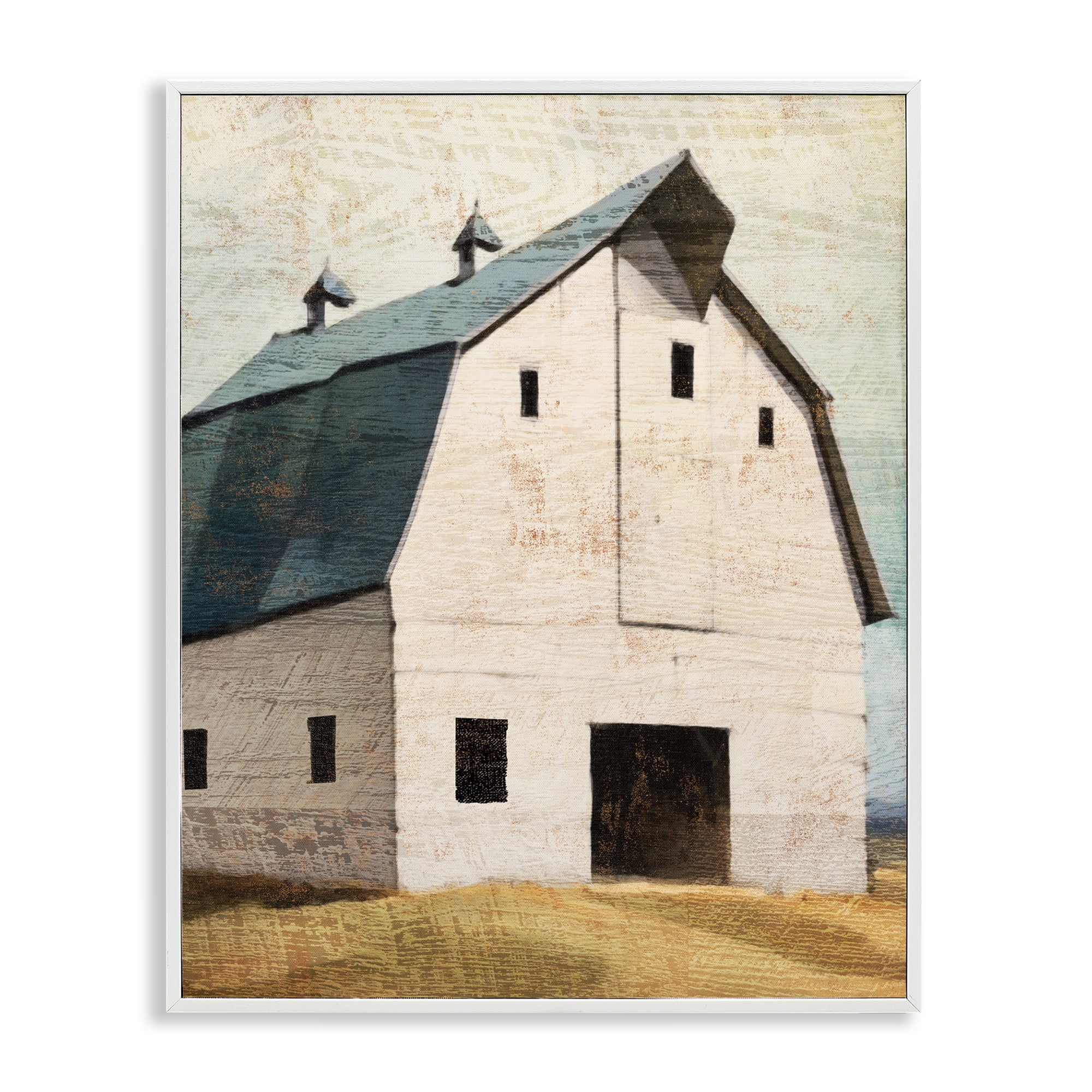 Stupell Industries Rustic Big Barn Blue White Framed Giclee Art, design by Susan Jill