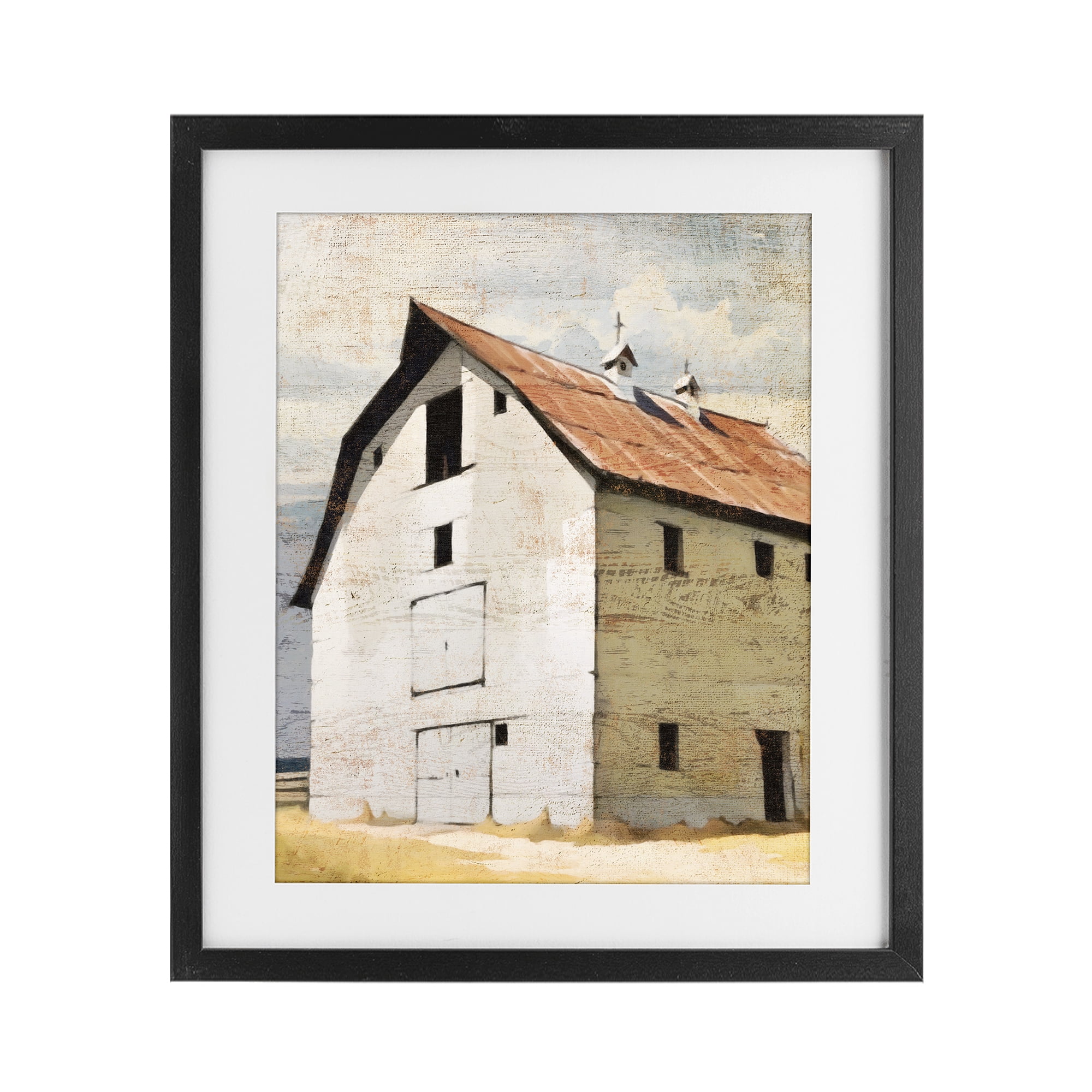 Stupell Industries Rustic Big Barn Red Black Framed Print Under Glass, design by Susan Jill
