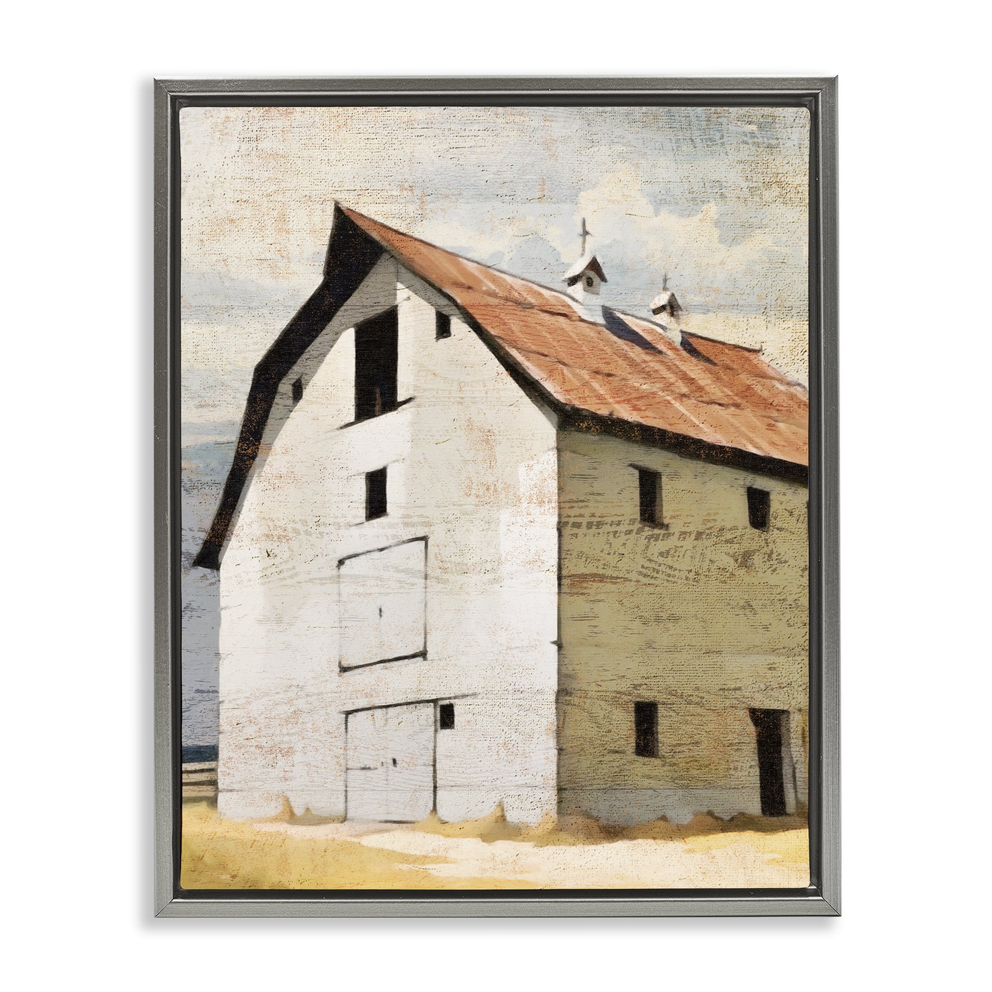 Stupell Industries Rustic Big Barn Red Gray Framed Floater Canvas Wall Art, design by Susan Jill