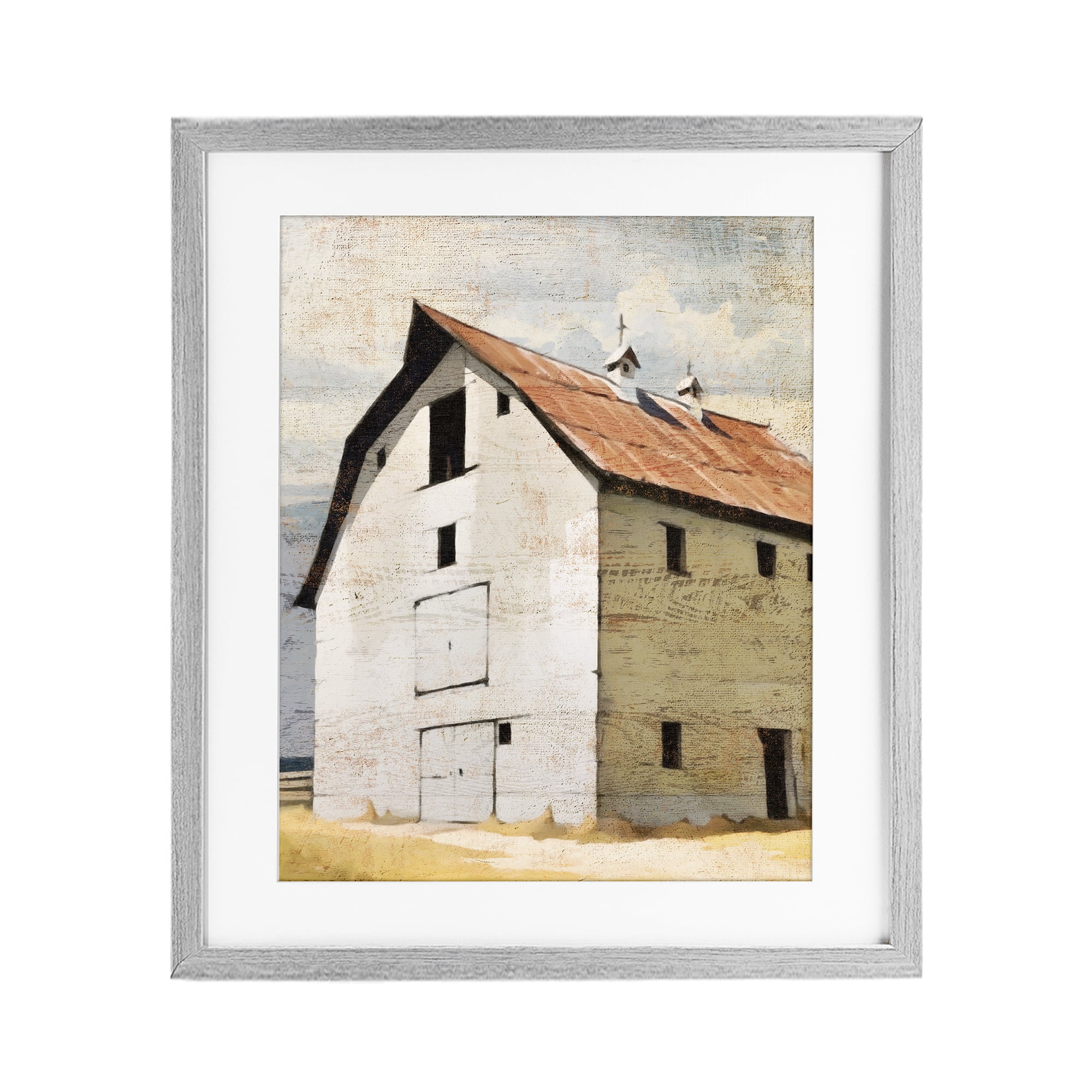 Stupell Industries Rustic Big Barn Red Gray Framed Print Under Glass, design by Susan Jill