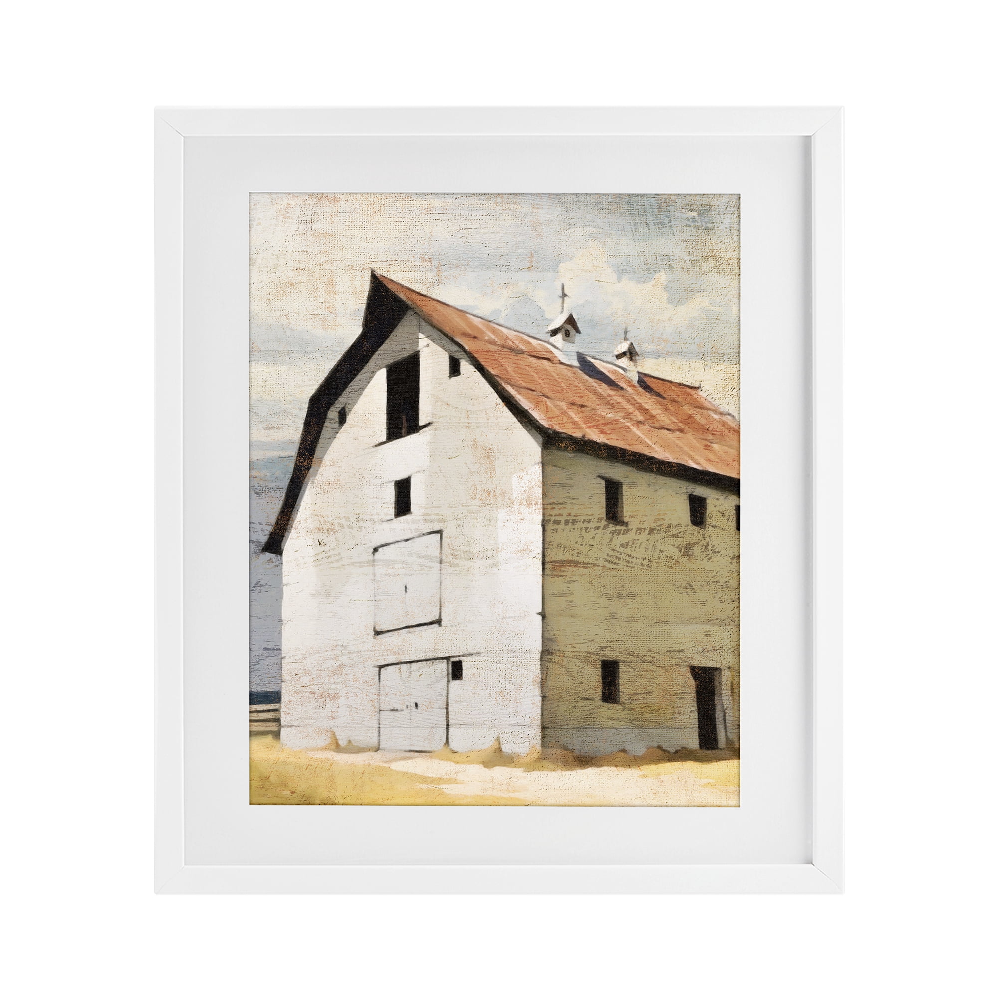 Stupell Industries Rustic Big Barn Red White Framed Print Under Glass, design by Susan Jill