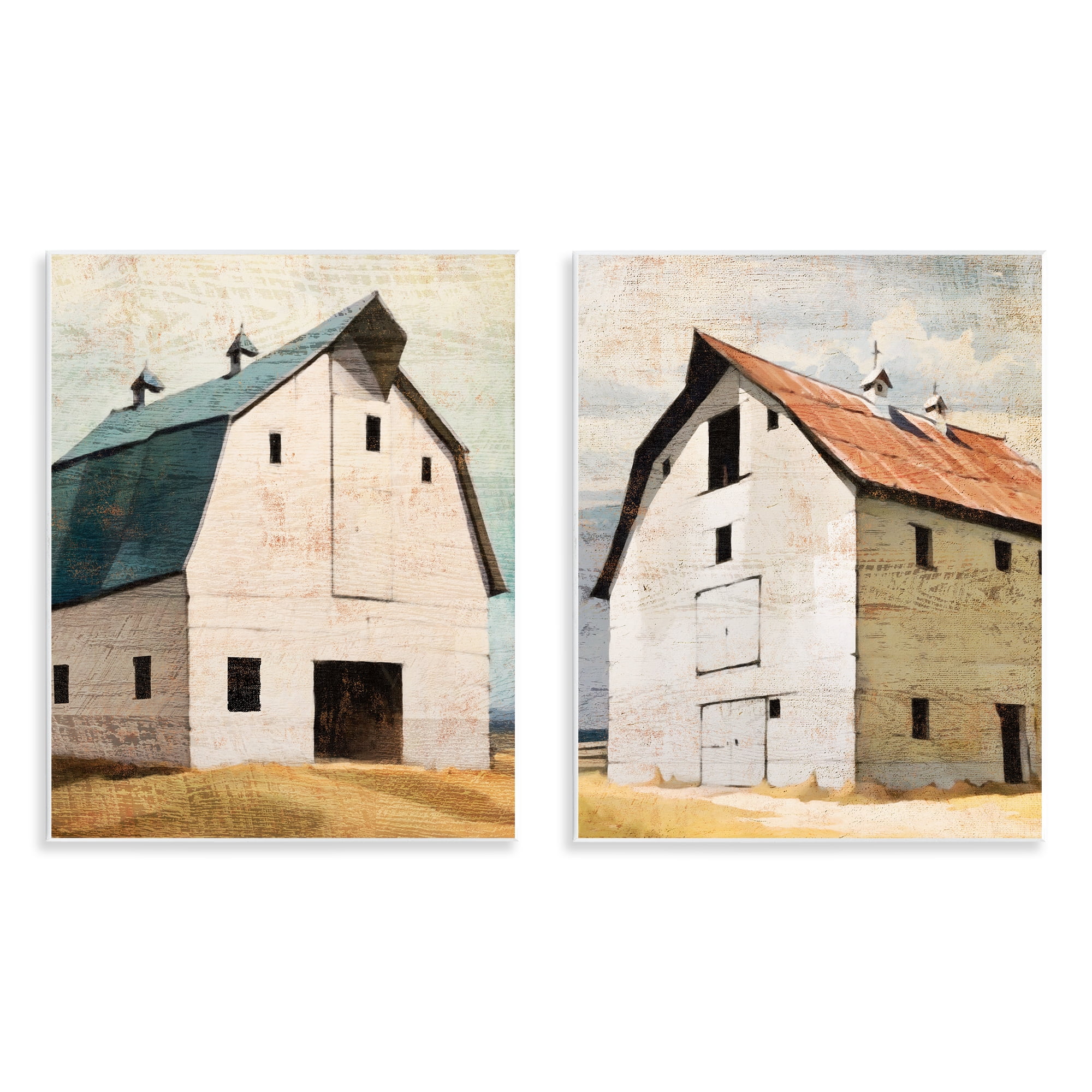 Stupell Industries Rustic Big Barns 2 Piece Wall Plaque Art Set, design by Susan Jill