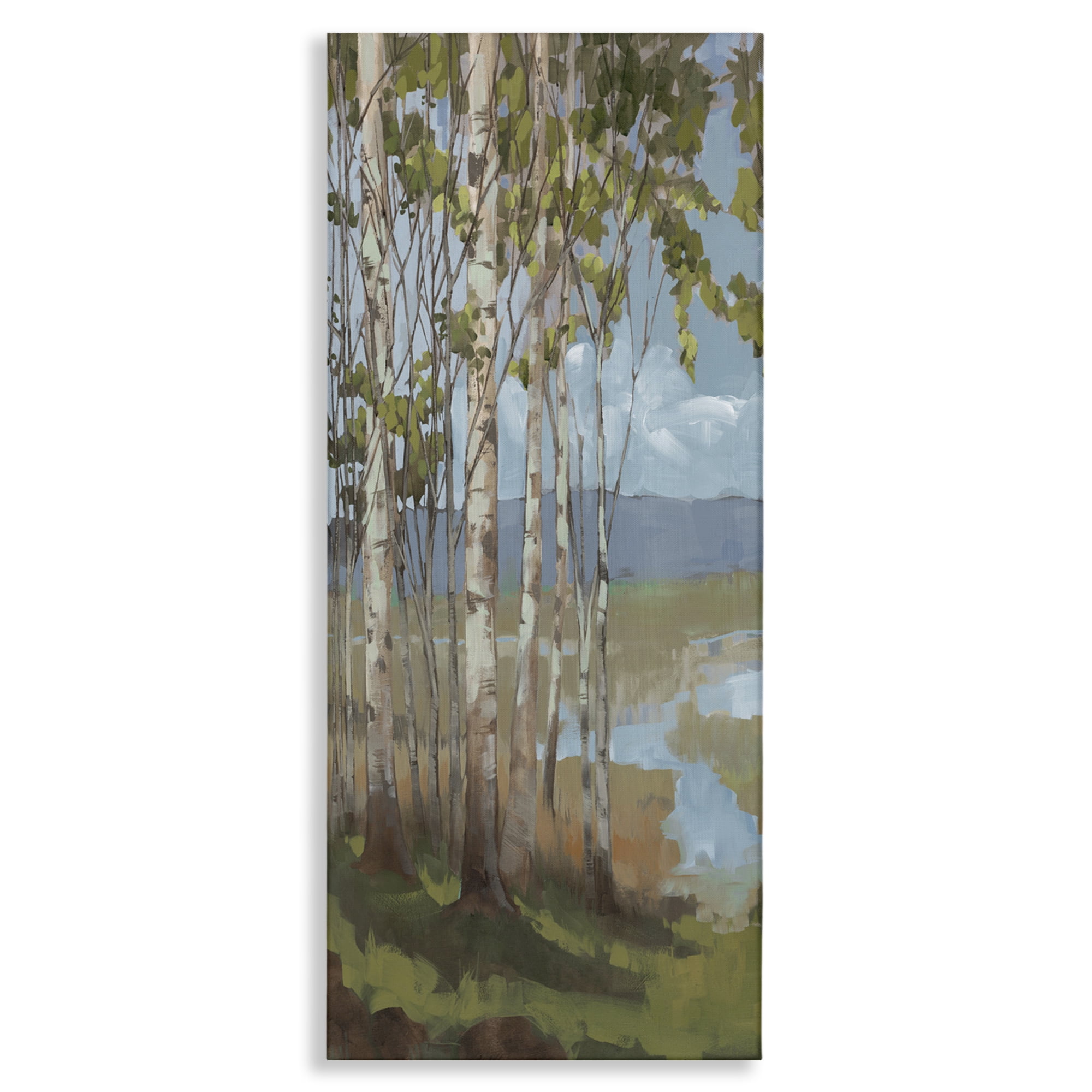 Stupell Industries Rustic Birch Grove Landscape Painting Gallery Wrapped Canvas Art Print Wall Art, 20 x 48