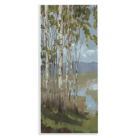 Stupell Industries Rustic Birch Grove Landscape Painting Unframed Art Print Wall Art, 7 x 17