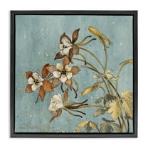 Stupell Industries Rustic Blooming Buds Botanical & Floral Painting Black Floater Framed Canvas Art Print Wall Art, 18 x 18