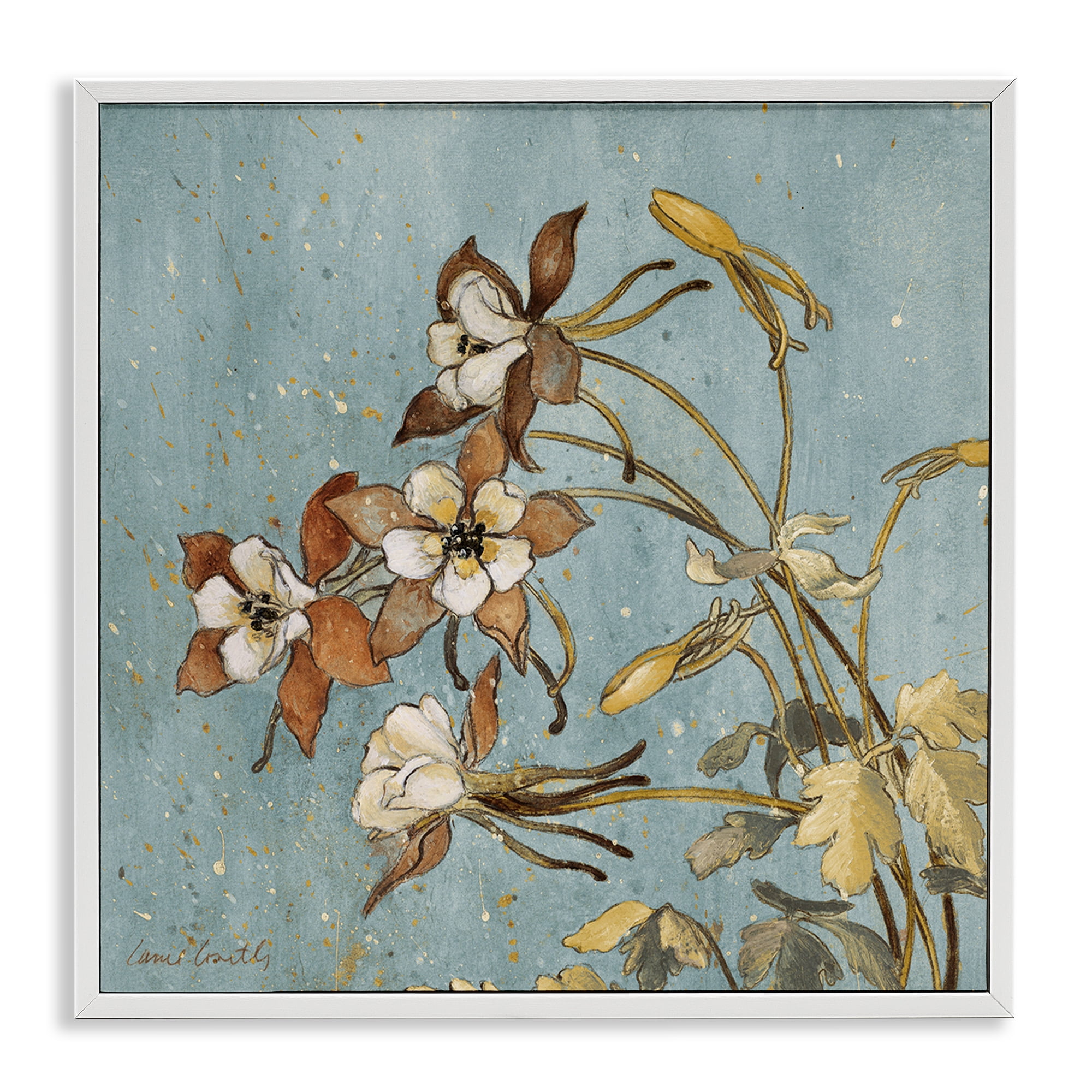 Stupell Industries Rustic Blooming Buds Botanical & Floral Painting White Framed Art Print Wall Art, 24 x 24