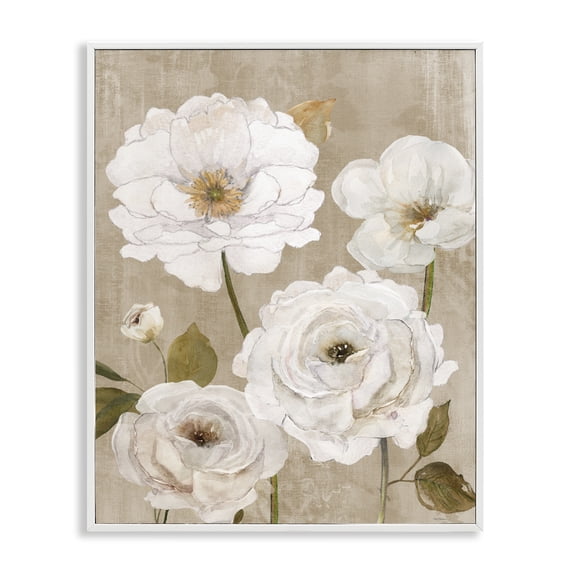 Stupell Industries French Country Rustic Blooms in White White Framed Giclee Art, 24 x 30, by Carol Robinson