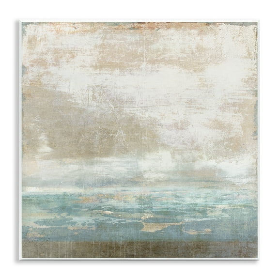 Stupell Industries Rustic Blue Beige Ombre Abstract Painting Unframed Art Print Wall Art, 12 x 12