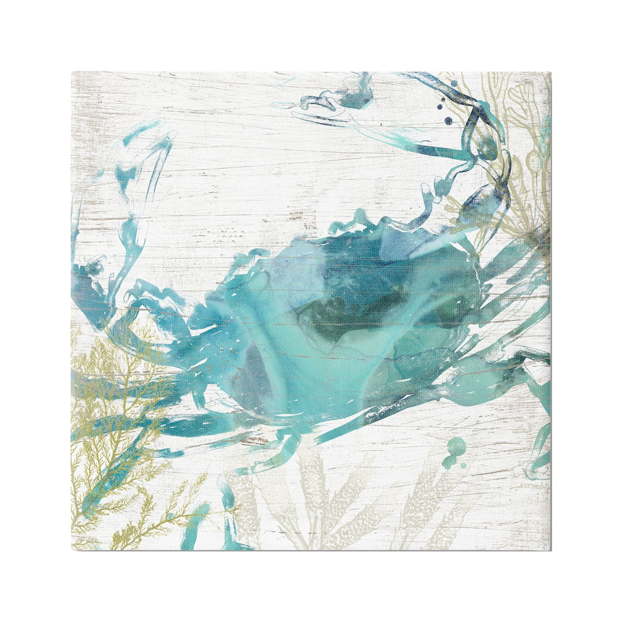 Stupell Industries Rustic Blue Crab Abstract Animals & Insects Painting Gallery Wrapped Canvas Print Wall Art, 30 x 30