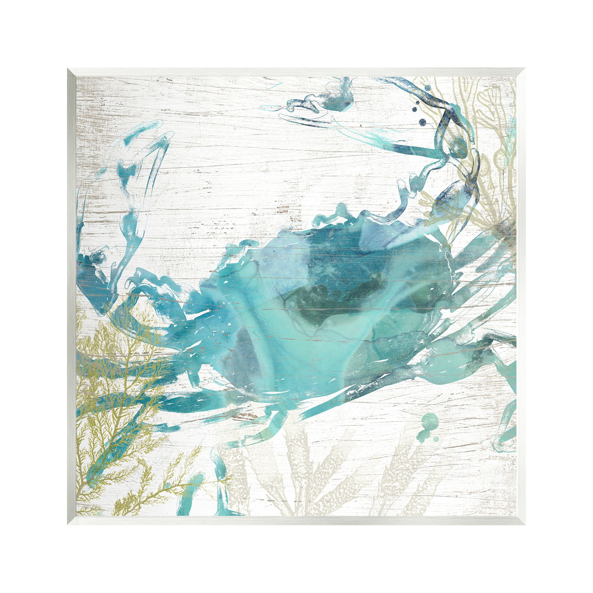 Rustic Blue Crab Abstract 12" x 12" MDF Wall Plaque