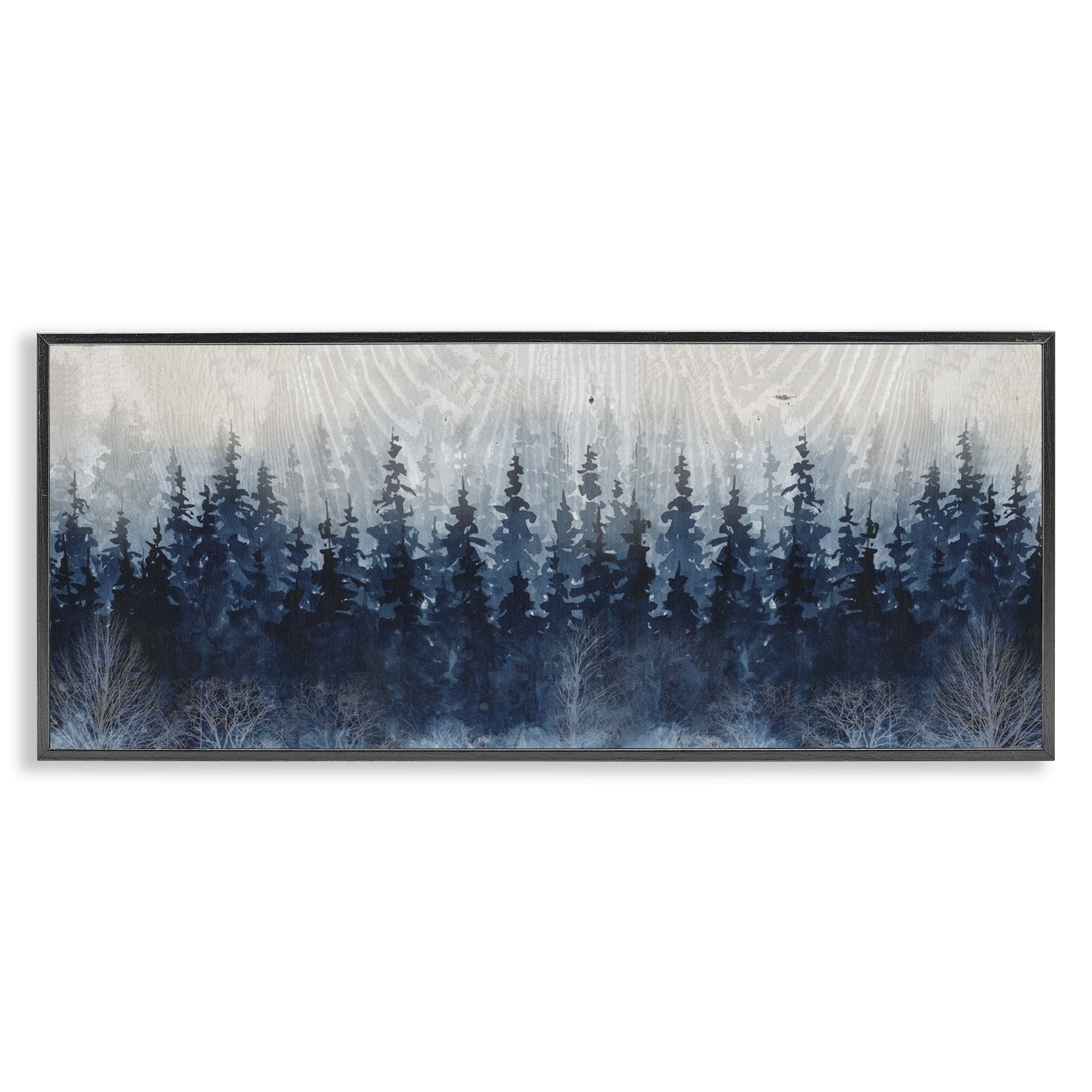 Stupell Industries Rustic Blue Forest Tree Line Fir Woodland, 30 x 13,Design by Carol Robinson