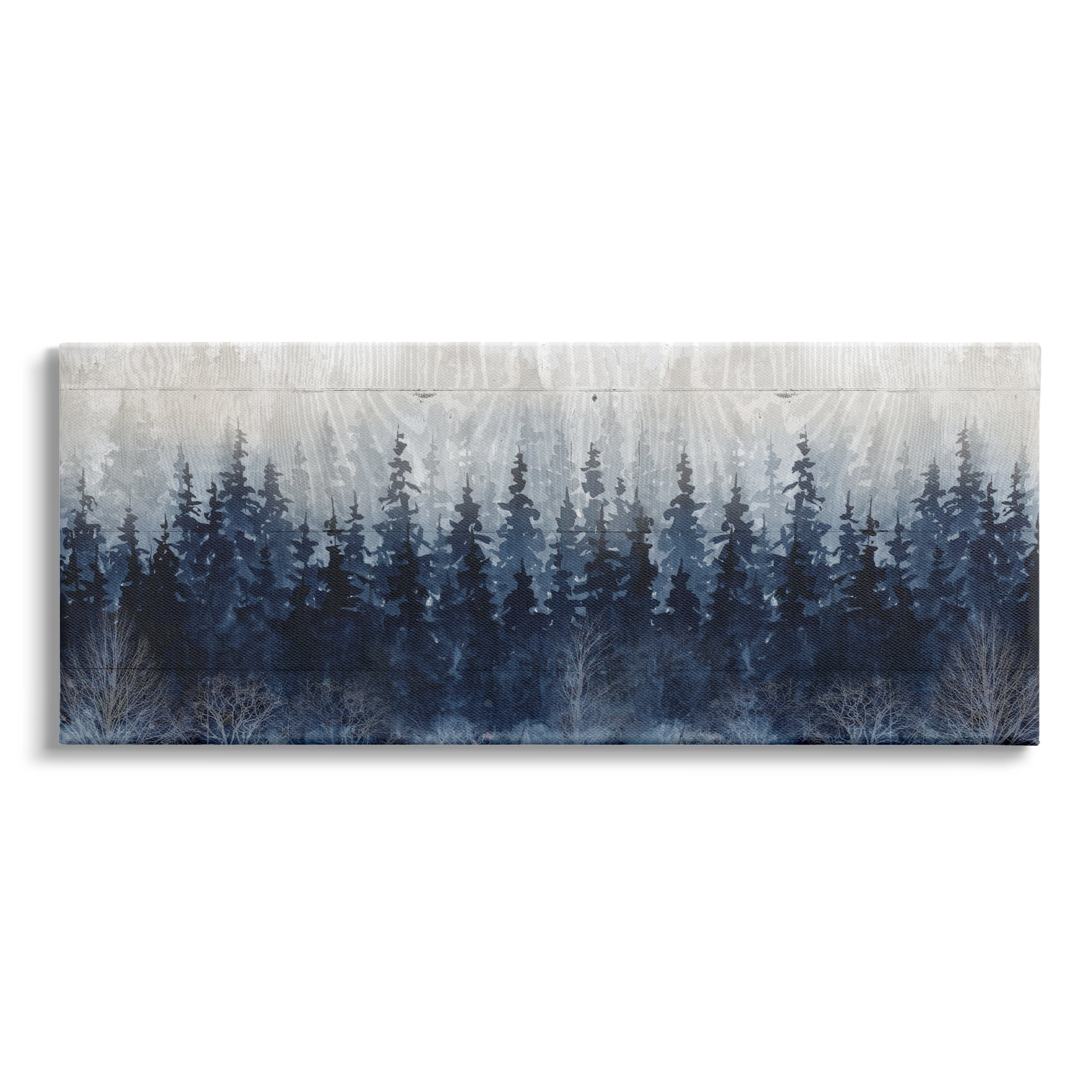 Stupell Industries Rustic Blue Forest Tree Line Fir Woodland, 40 x 17,Design by Carol Robinson